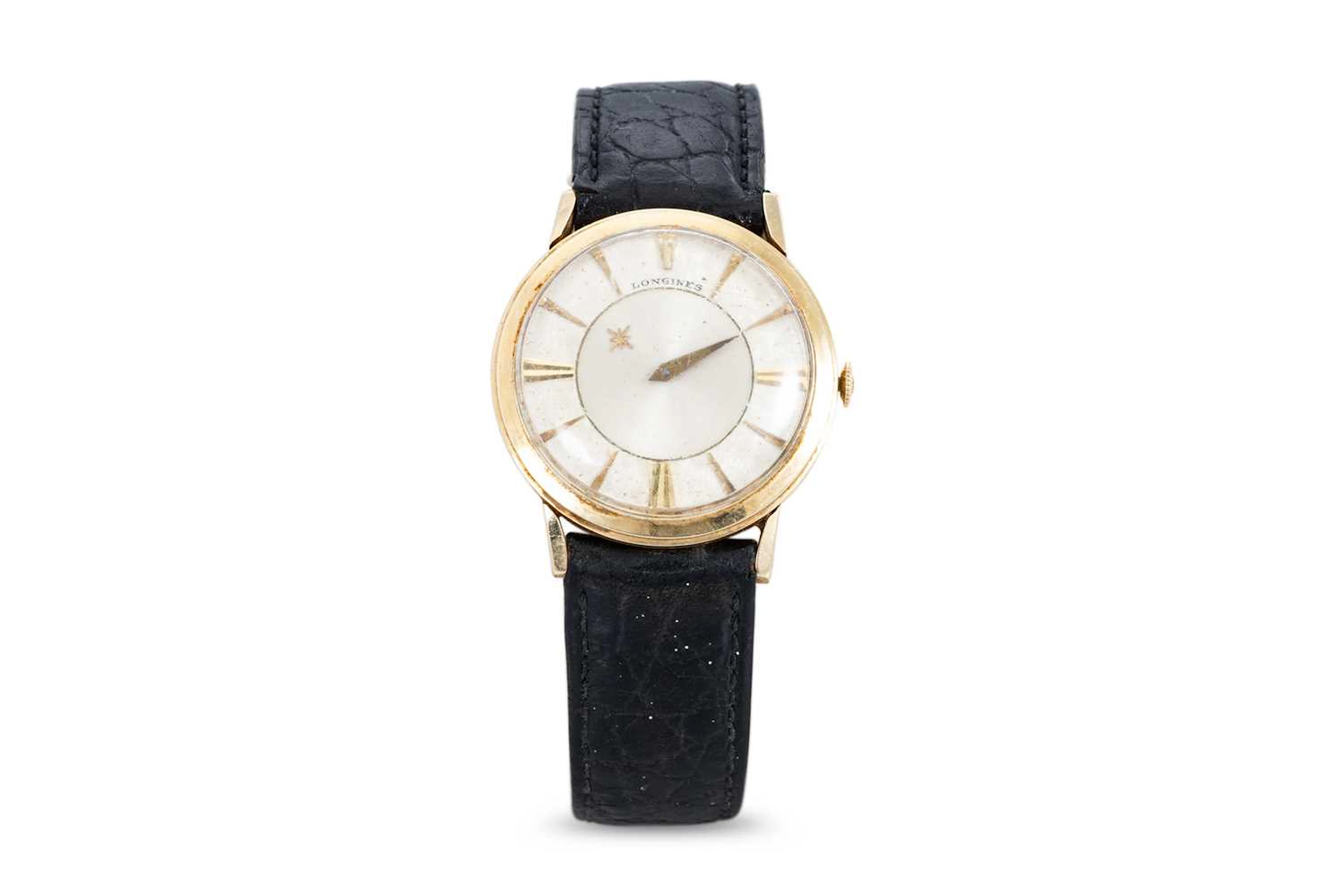 A GENT'S VINTAGE 14CT GOLD 'LONGINES' WRIST WATCH