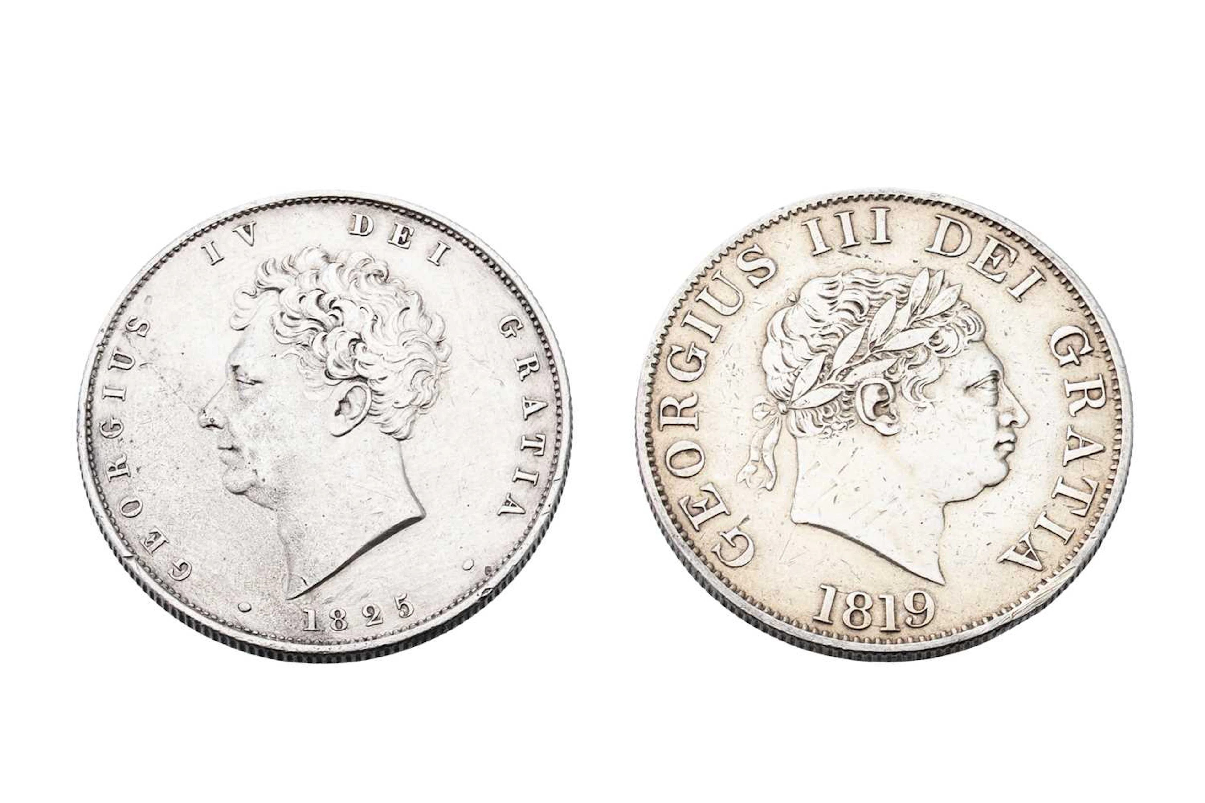2 X ENGLISH SILVER HALF CROWN COINS
