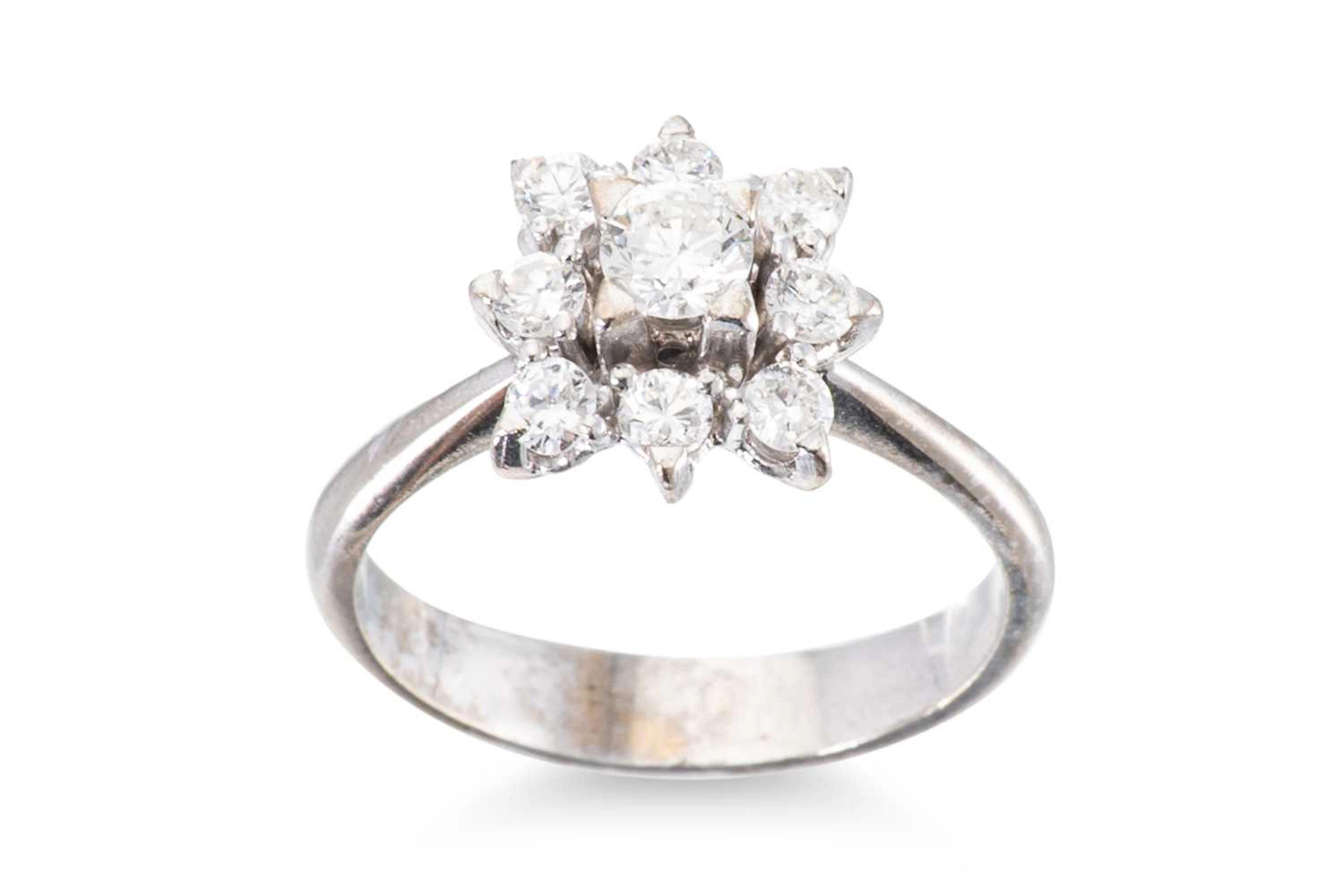 A DIAMOND CLUSTER RING
