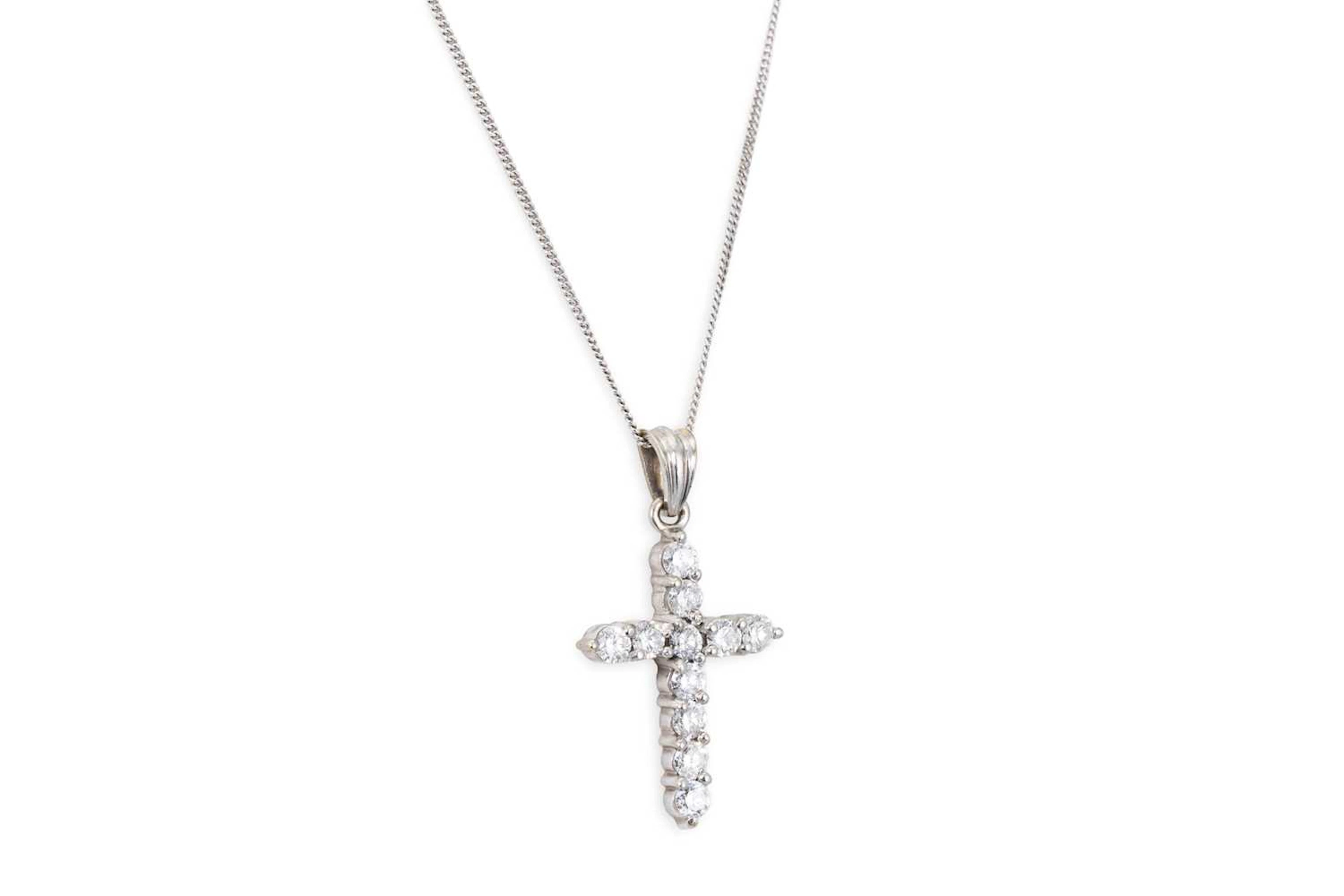 A DIAMOND SET CROSS