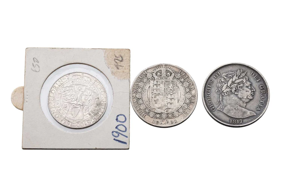 3 X ENGLISH SILVER HALF CROWN COINS