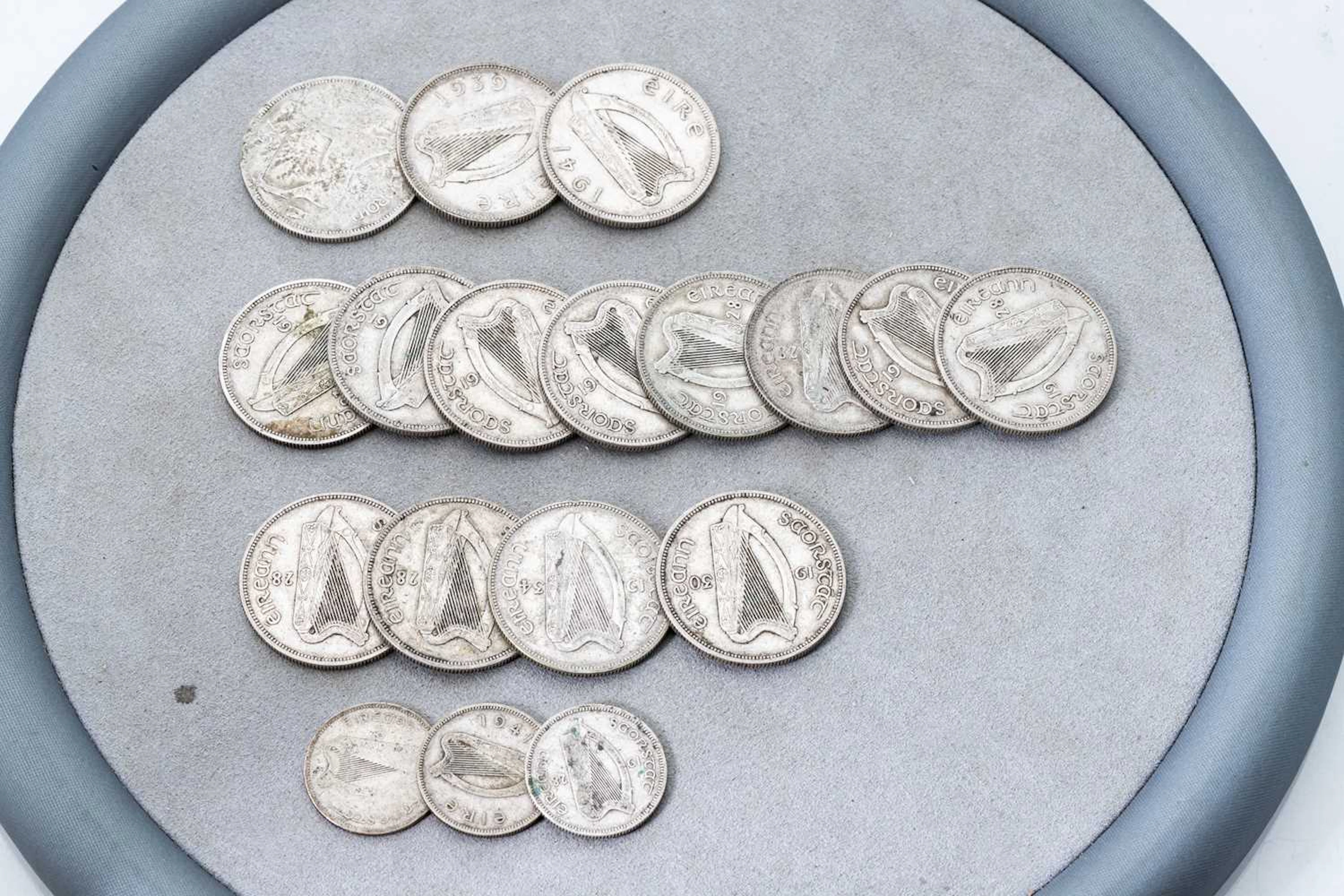 13 X 1928-1941 IRISH HALF CROWN COINS