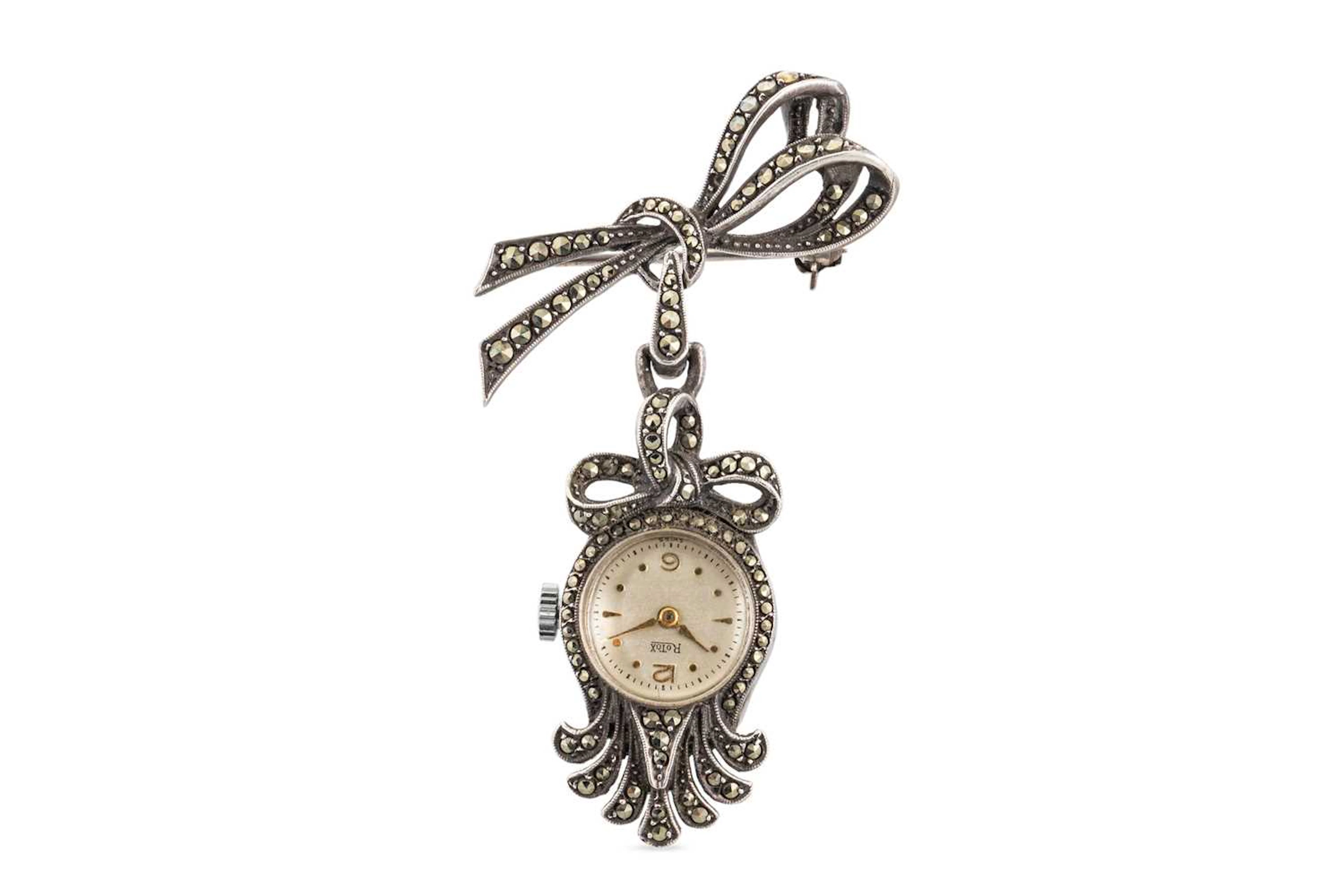 A 1950's SILVER FOB WATCH