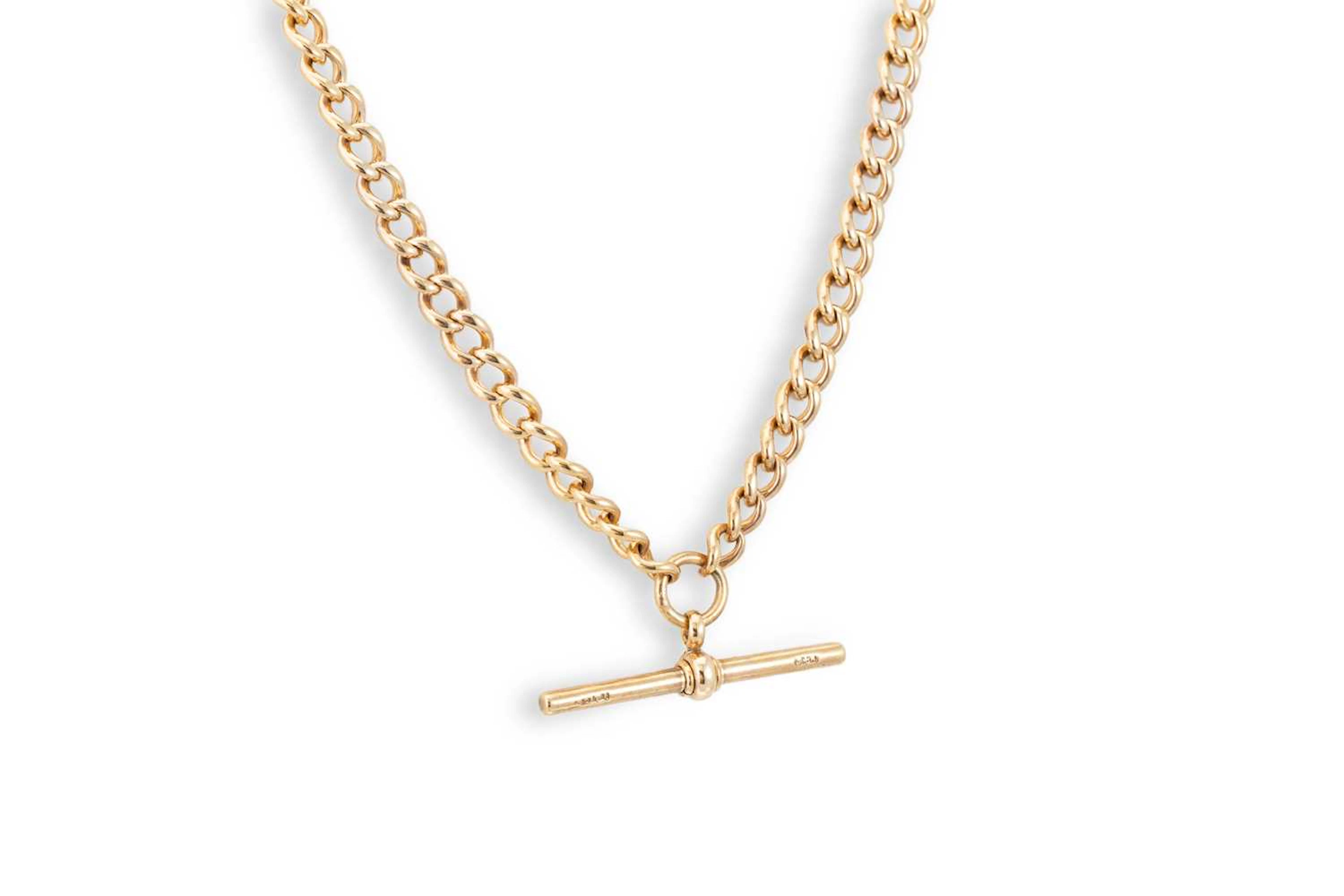 AN ANTIQUE GOLD FILLED NECKLACE