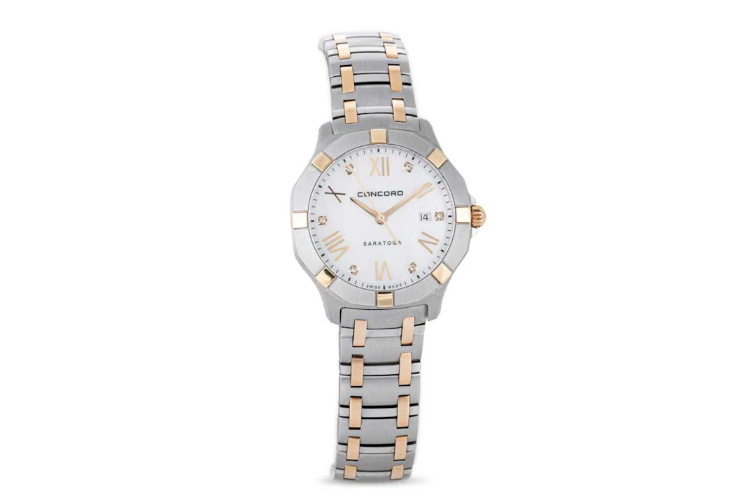 A CONCORD SARATIOSA STAINLESS STEEL WRIST WATCH