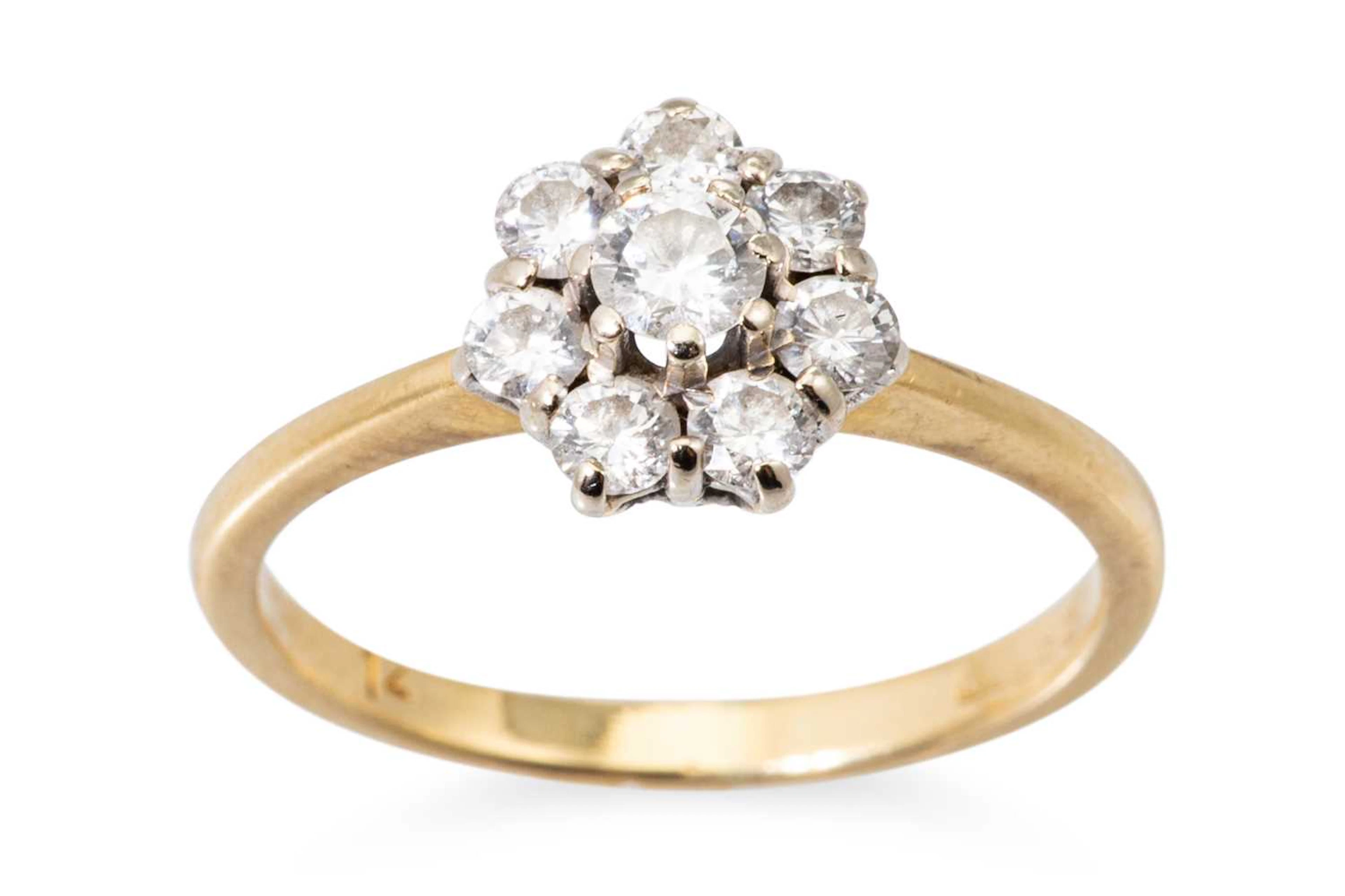 A DIAMOND CLUSTER RING