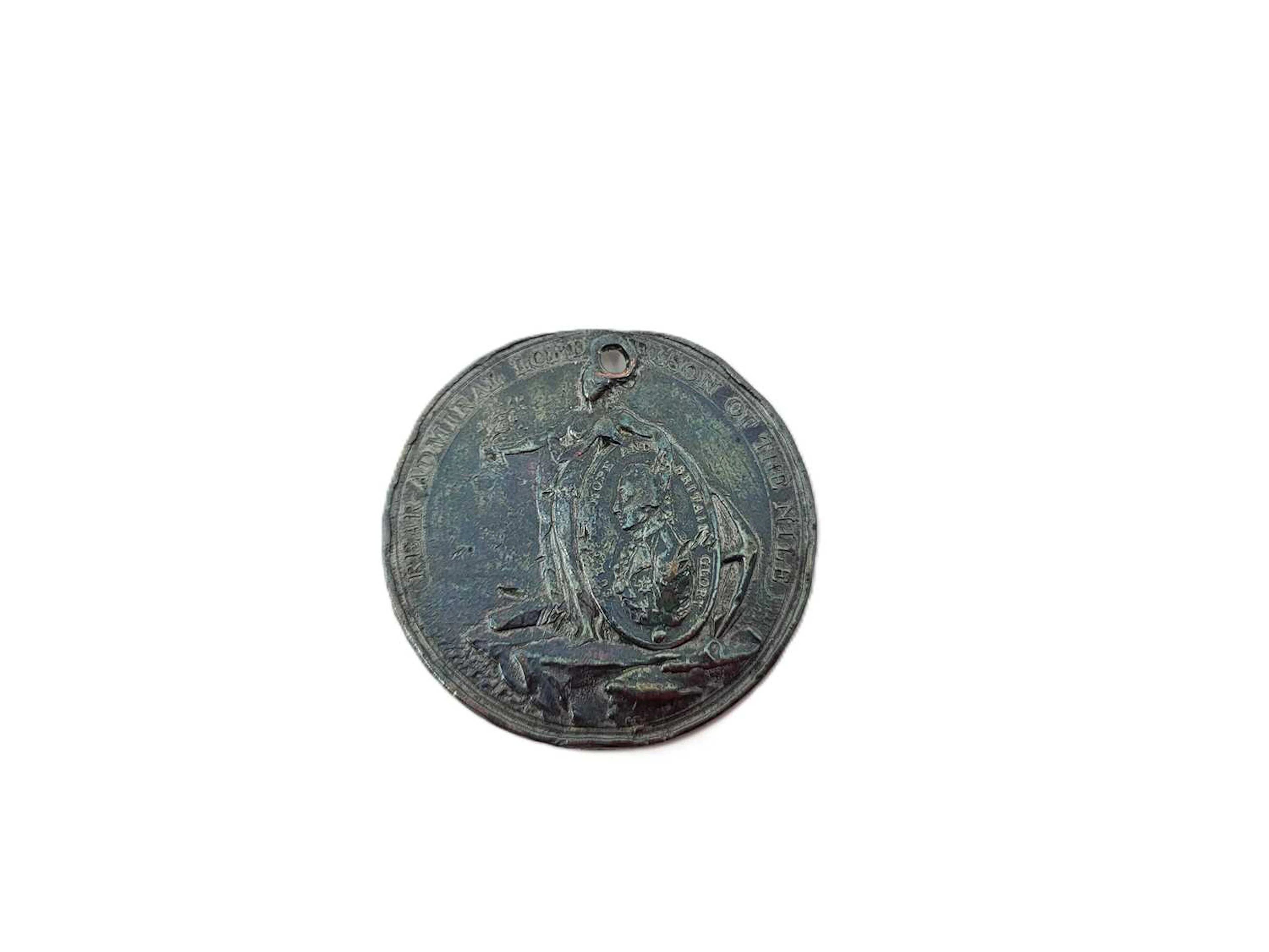 A 1798 BATTLE OF THE NILE ENGLISH NAVAL VICTORY BRONZE MEDAL