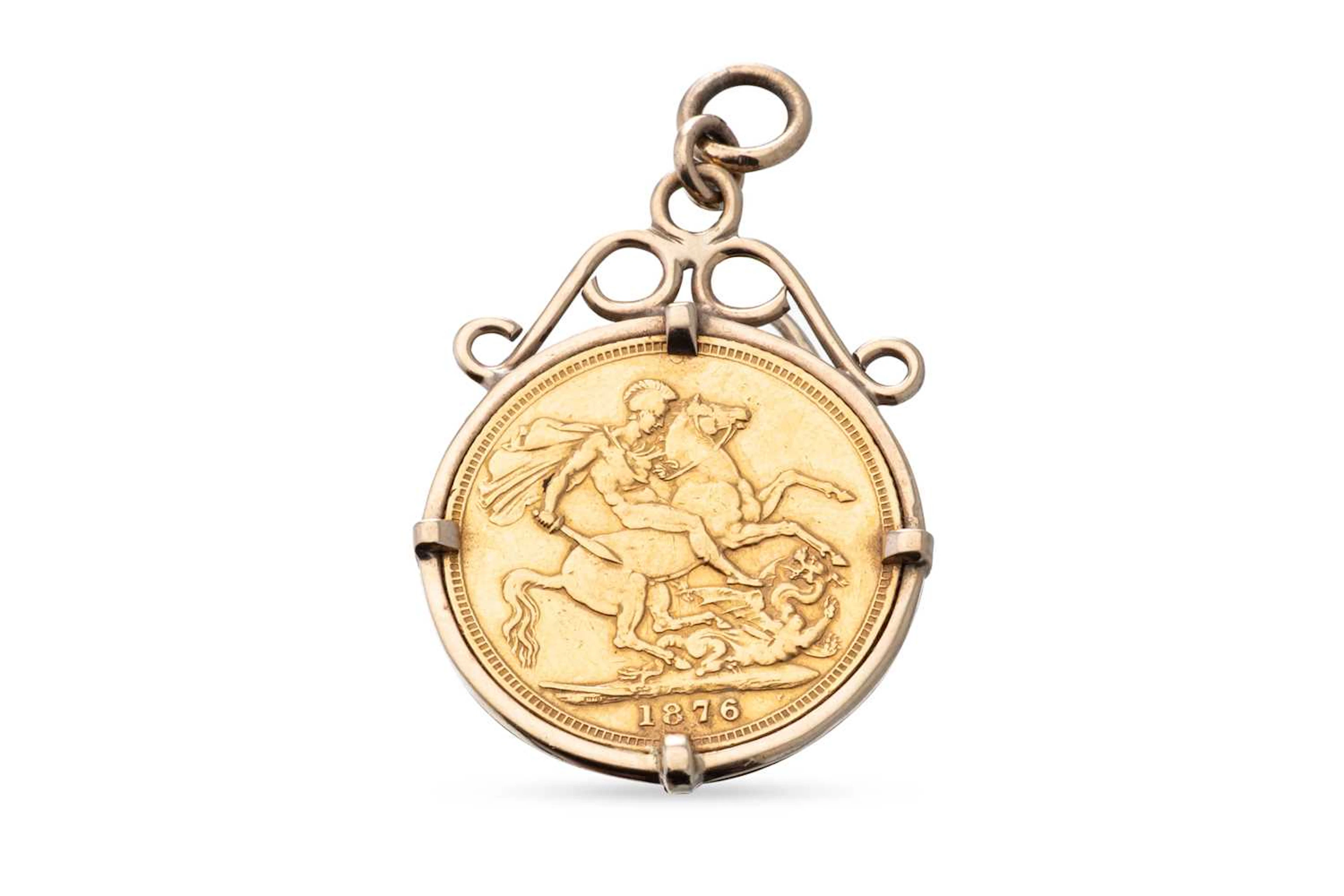 AN 1876 FULL SOVEREIGN ENGLISH GOLD COIN