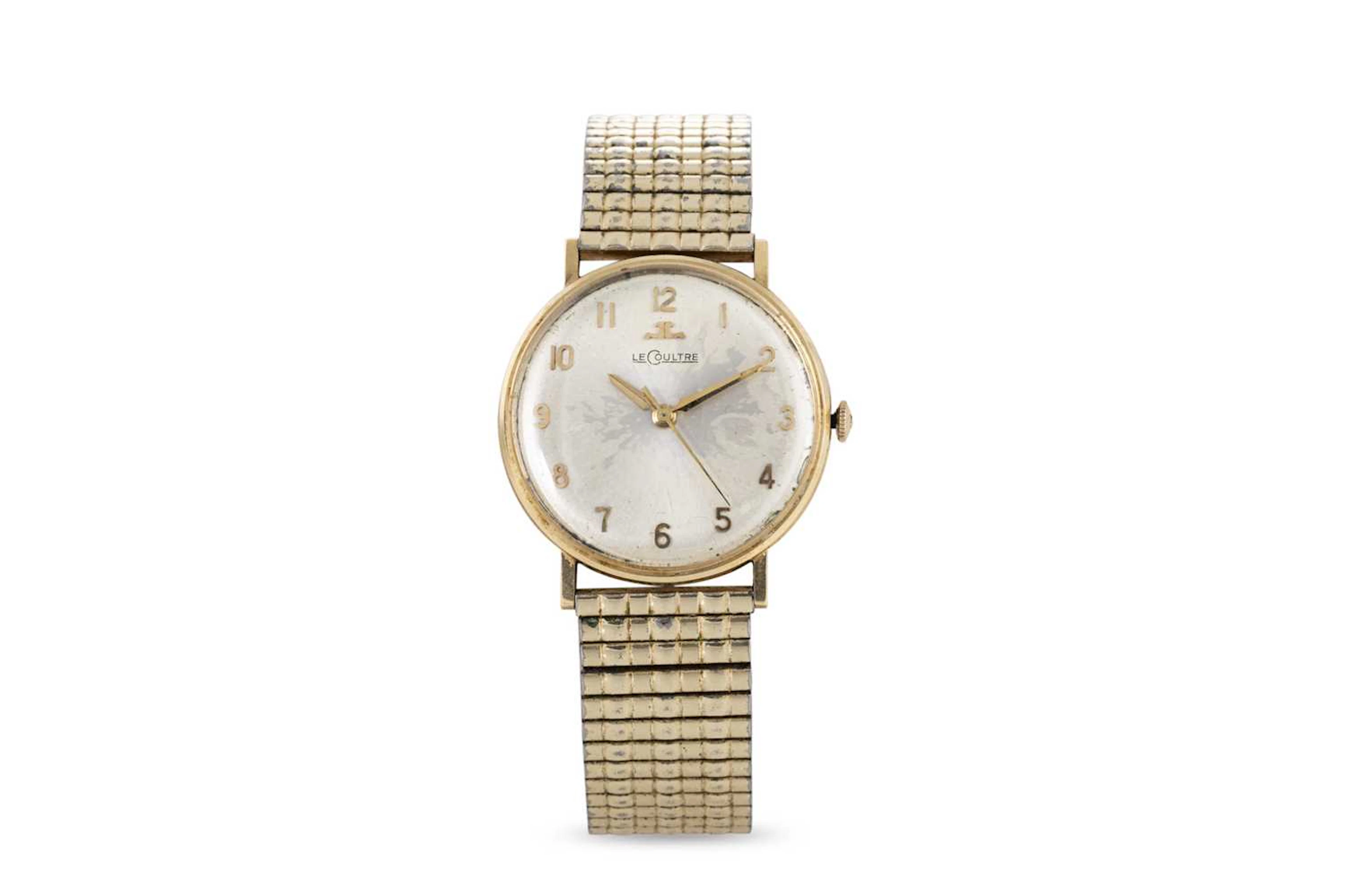 A GENT'S VINTAGE MID 20TH CENTURY 18CT GOLD CASED "LE COULTRE" WRIST WATCH