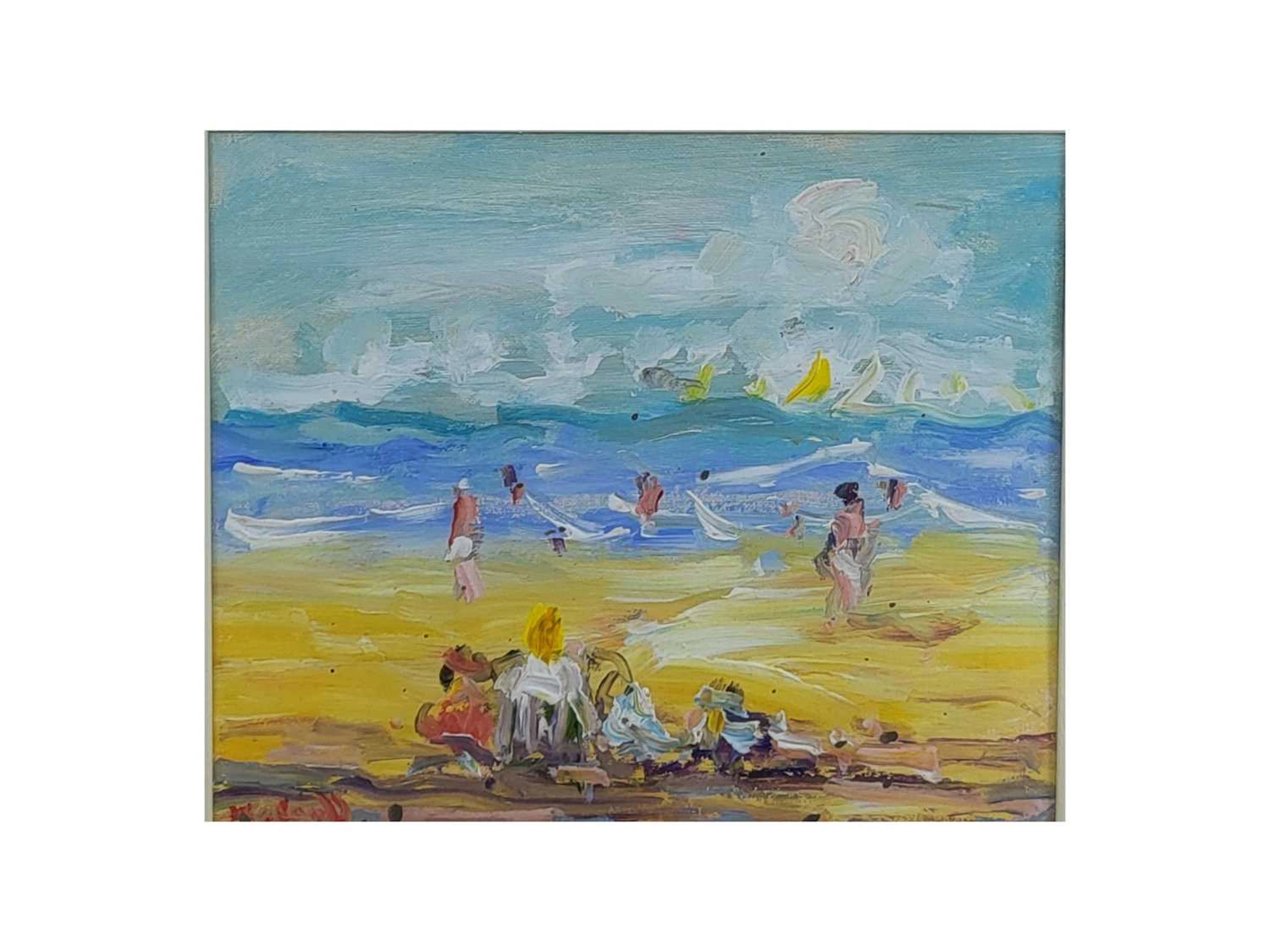 MARIE CARROLL (Irish 20th Century) figures on a beach