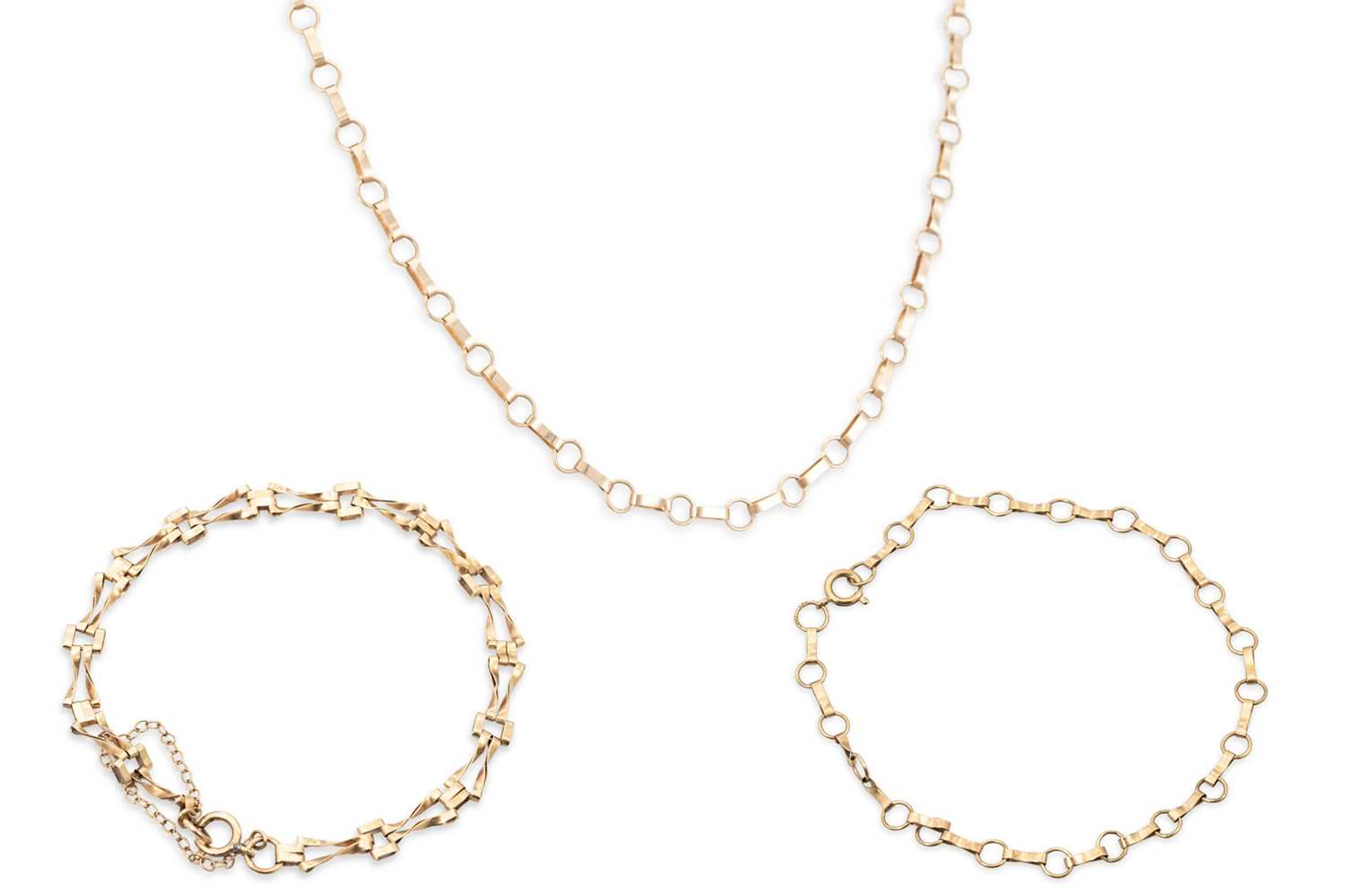 TWO 9CT GOLD BRACELETS