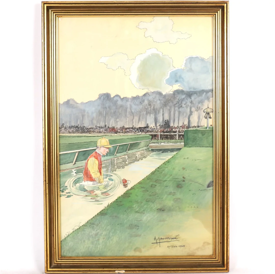 TABLEAU "LE JOCKEY ET LE POISSON" by Alfred GOUVERNEUR (1885 - Lot 235