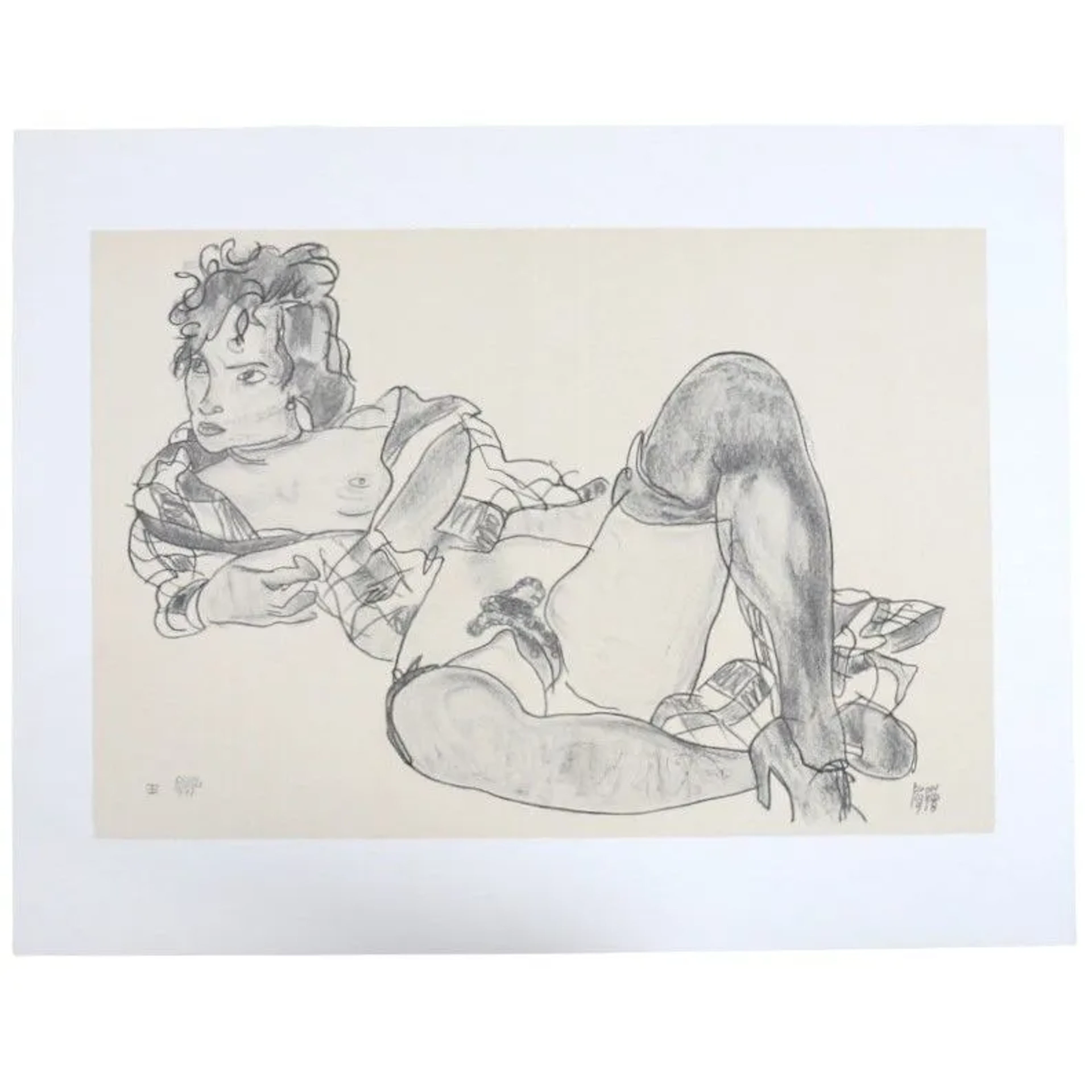 WORK "RECUMBENT WOMAN" after Egon SCHIELE (1890–1918) - Lot 169