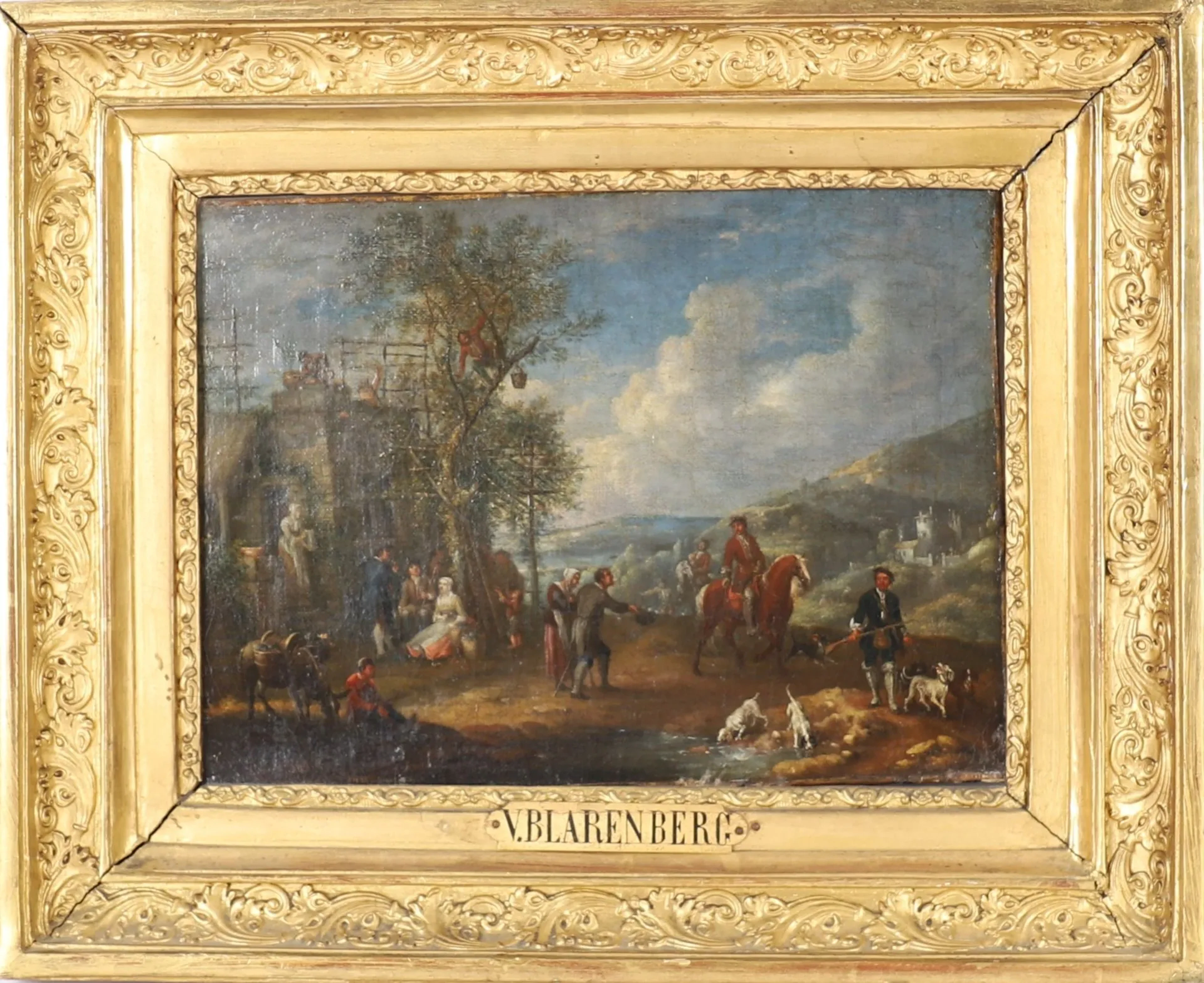 PAINTING "VILLAGE SCENE" attributed to Henri Désiré VAN BLAR - Lot 237