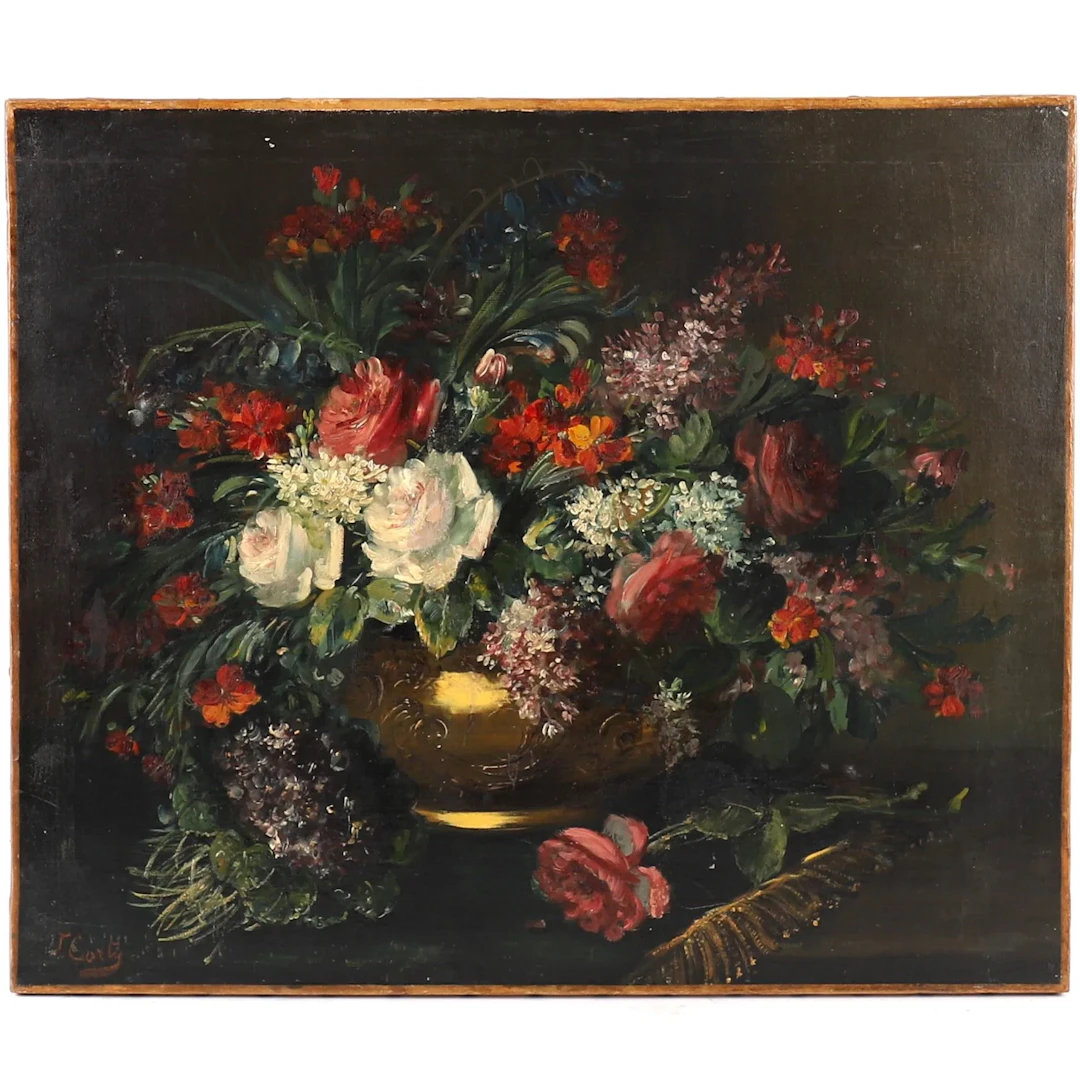 PAINTING "STILL LIFE WITH FLOWERS" by Giovanni Battista CORT - Lot 272