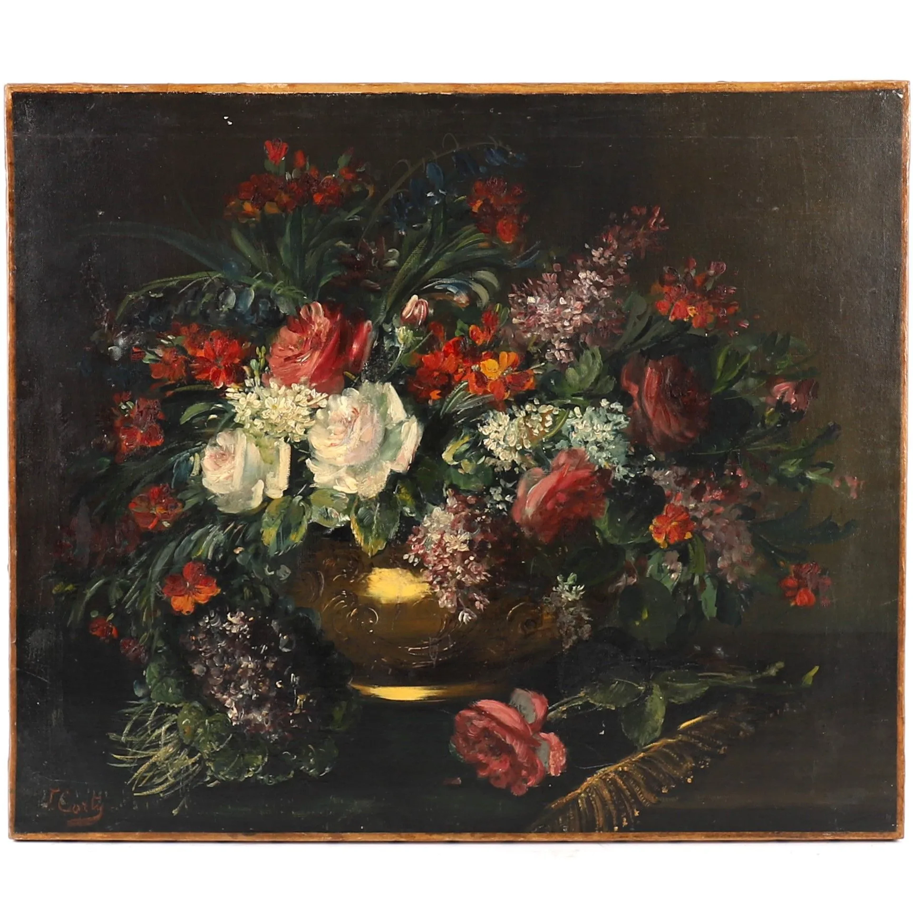 PAINTING "STILL LIFE WITH FLOWERS" by Giovanni Battista CORT - Lot 272