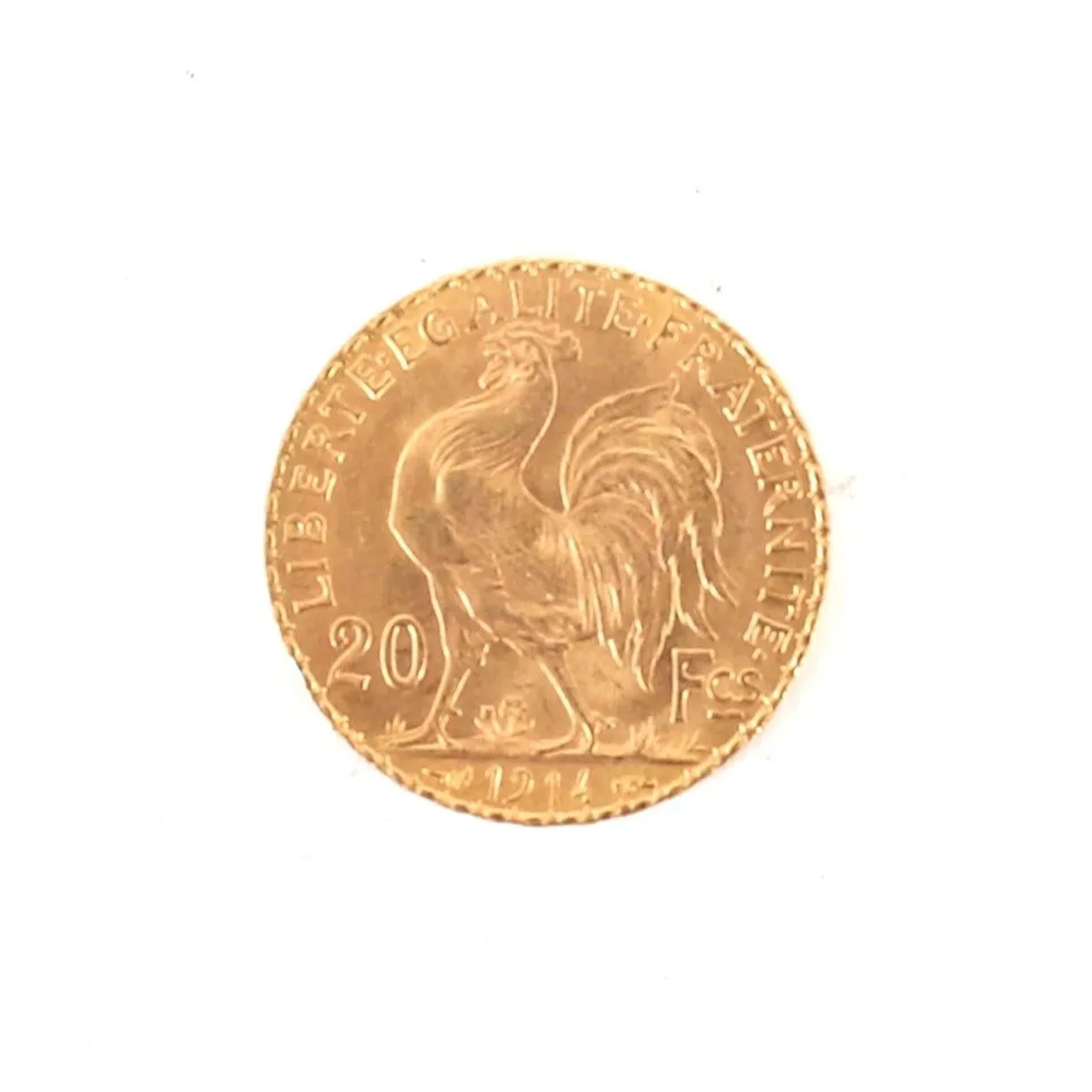 1914 20-FRANC GOLD COIN WITH ROOSTER - Lot 60