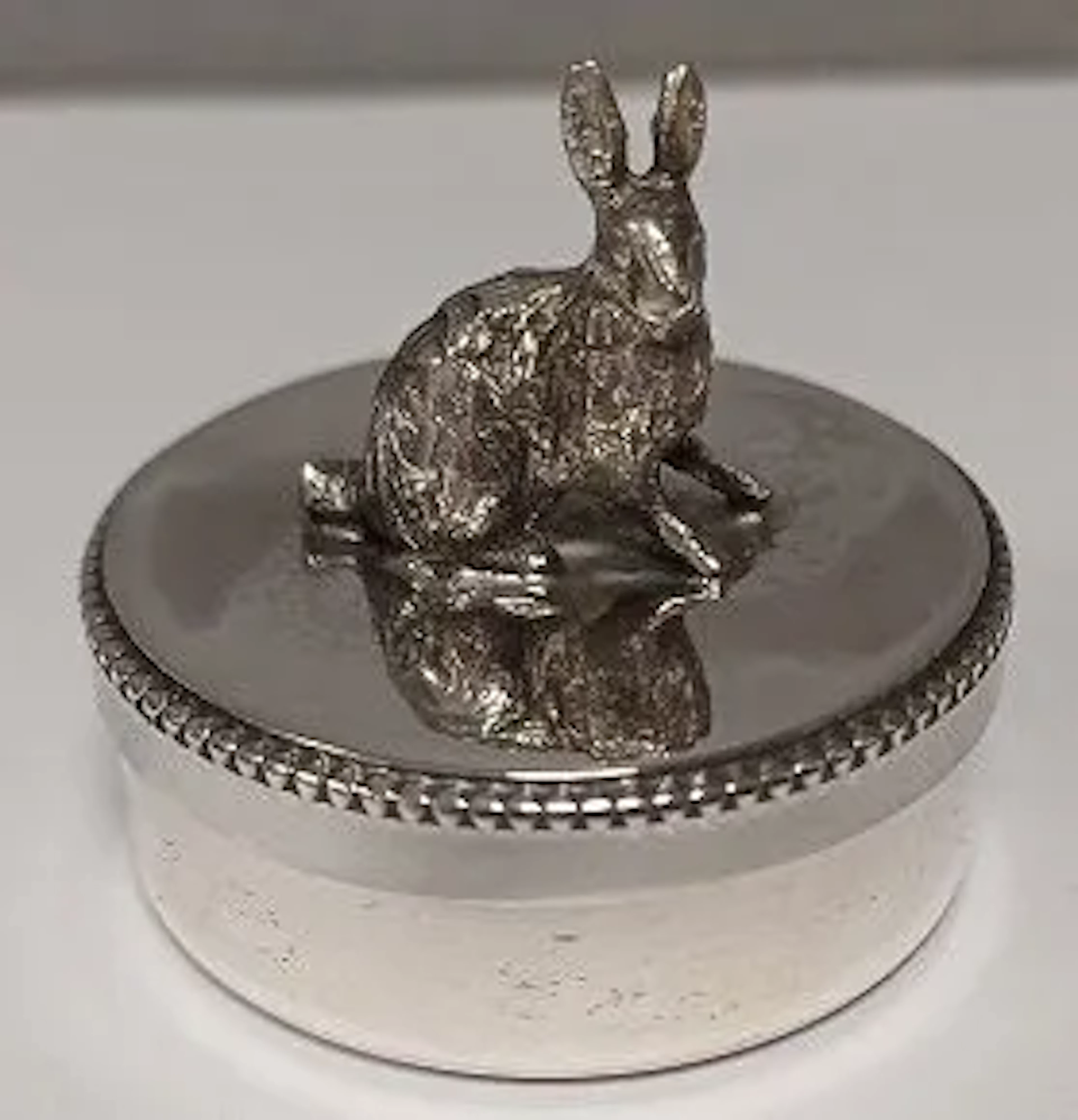 ROUND SILVER BABY TOOTH JAR - Lot 133