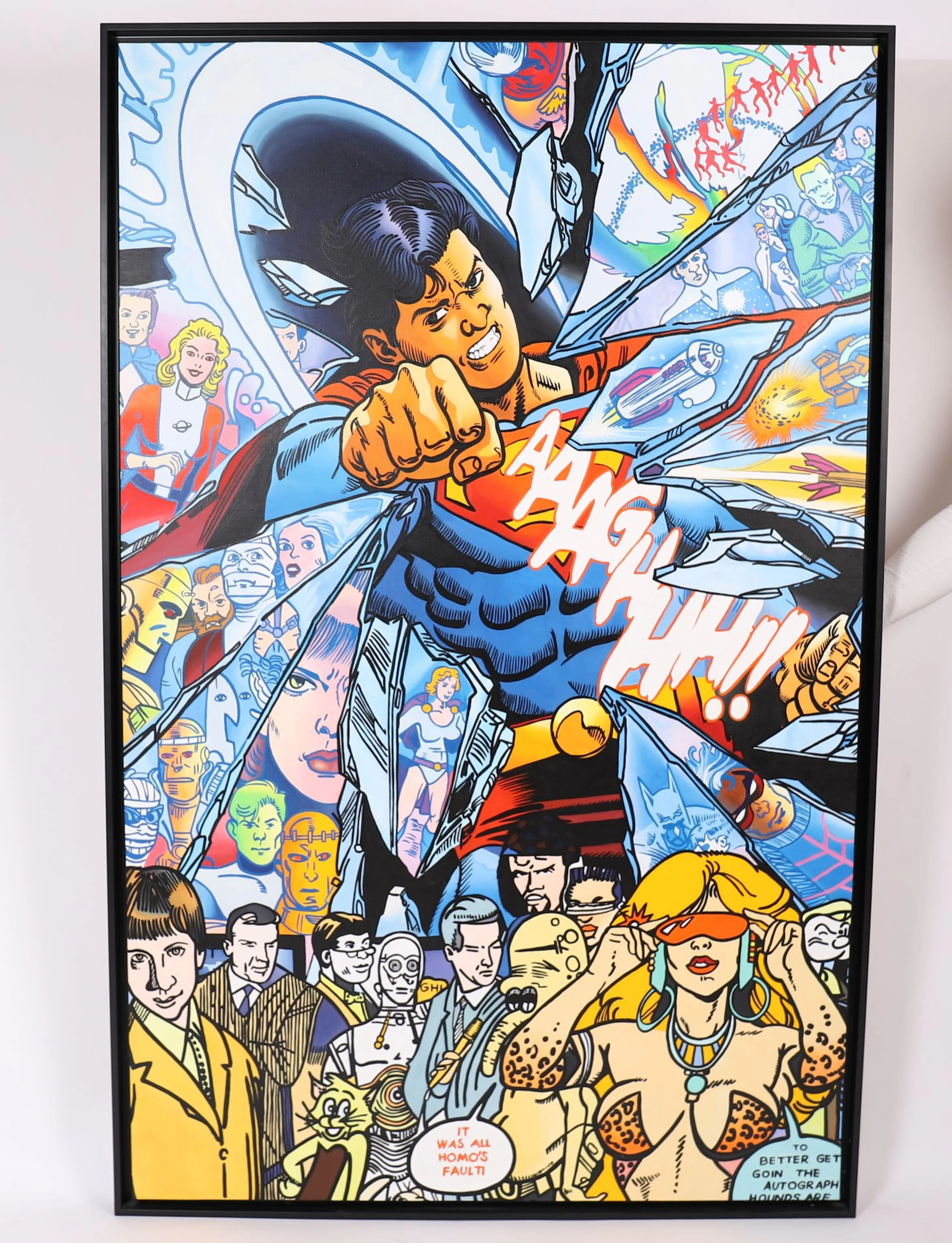 IMPORTANT PANEL "SUPERBOY" by Gudmundur ERRÓ (1932) - Lot 232