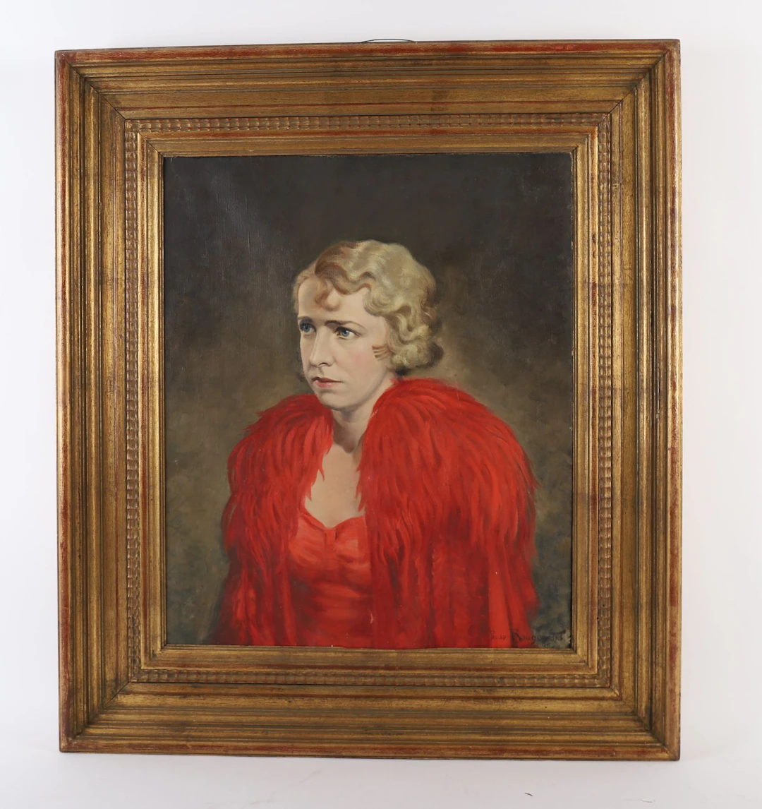 PAINTING "WOMAN WITH A FEATHER BOA" by Philippe DE ROUGEMONT - Lot 253