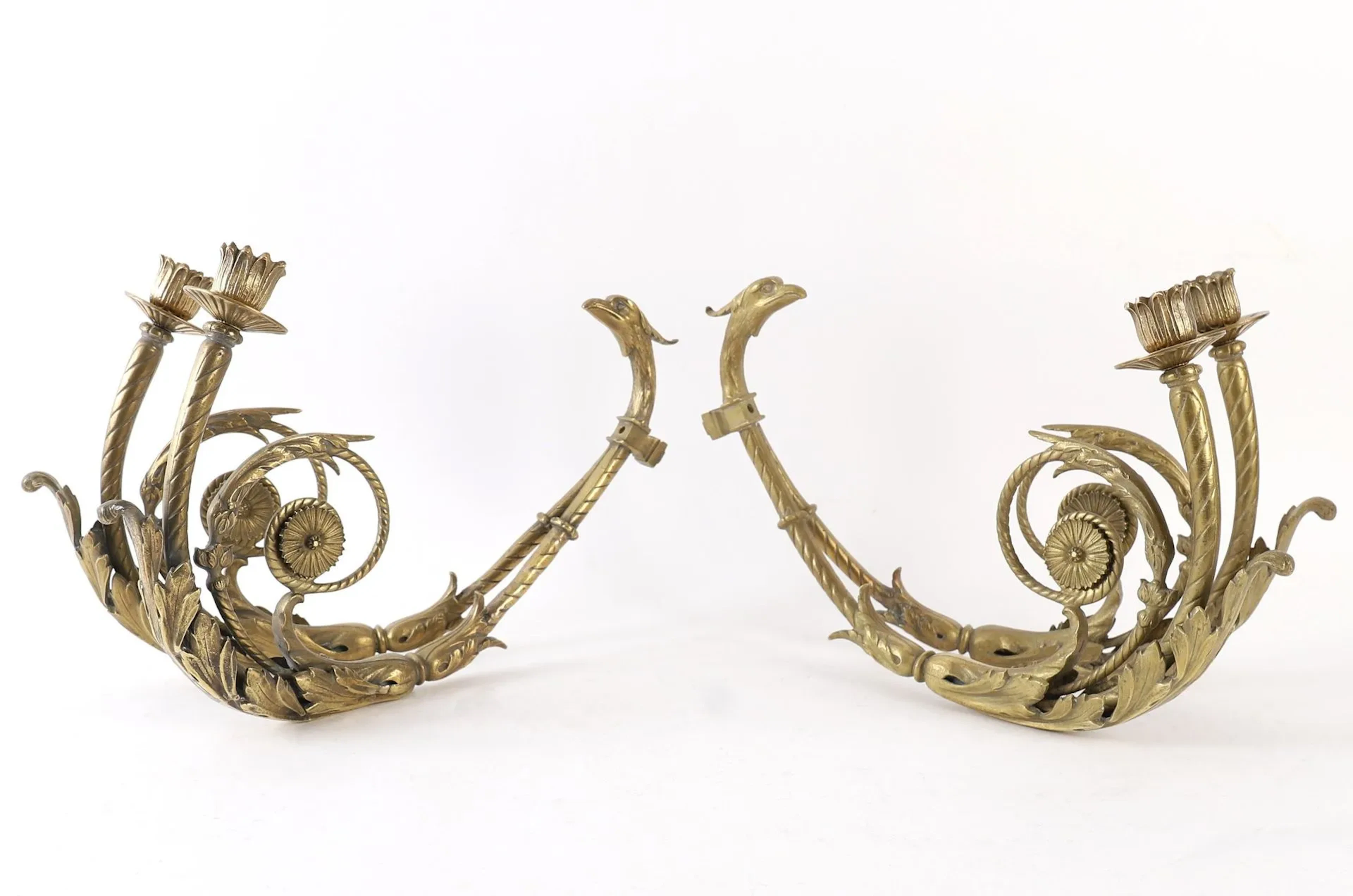 PAIR OF BRONZE CHANDELIER ACCESSORIES WITH PHOENIX MOTIFS, 1 - Lot 261