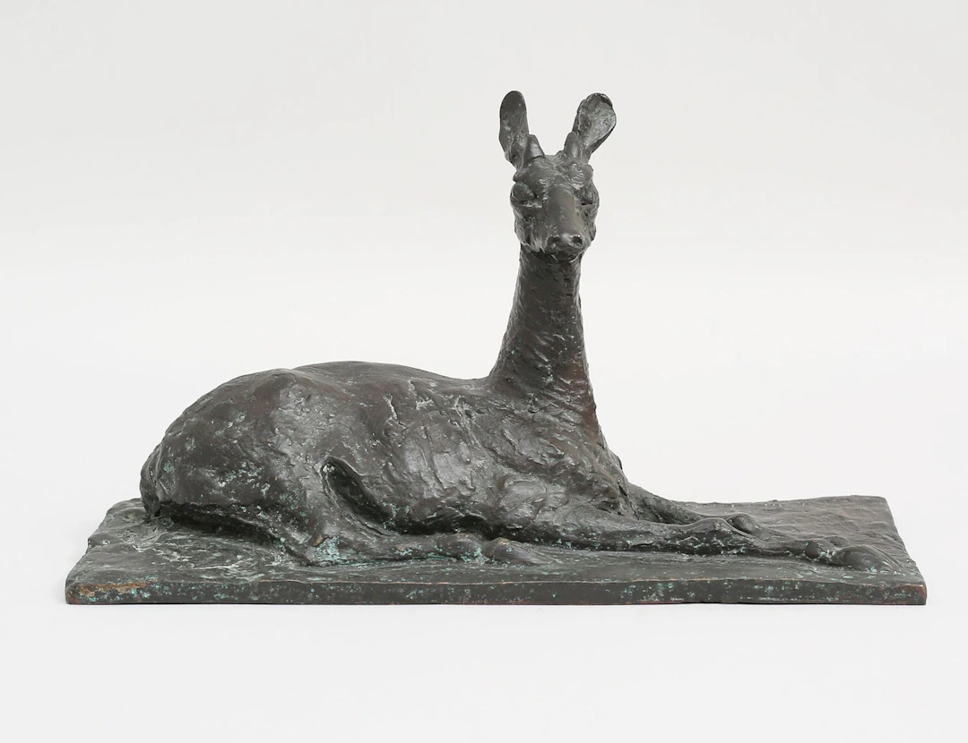 SCULPTURE "GAZELLE AT REST" by Berthe MARTINIE (1883–1958) - Lot 96