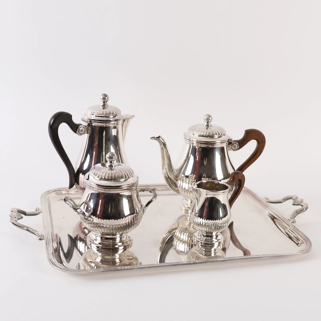 GALLIA COFFEE AND TEA SET FOR CHRISTOFLE. - Lot 129