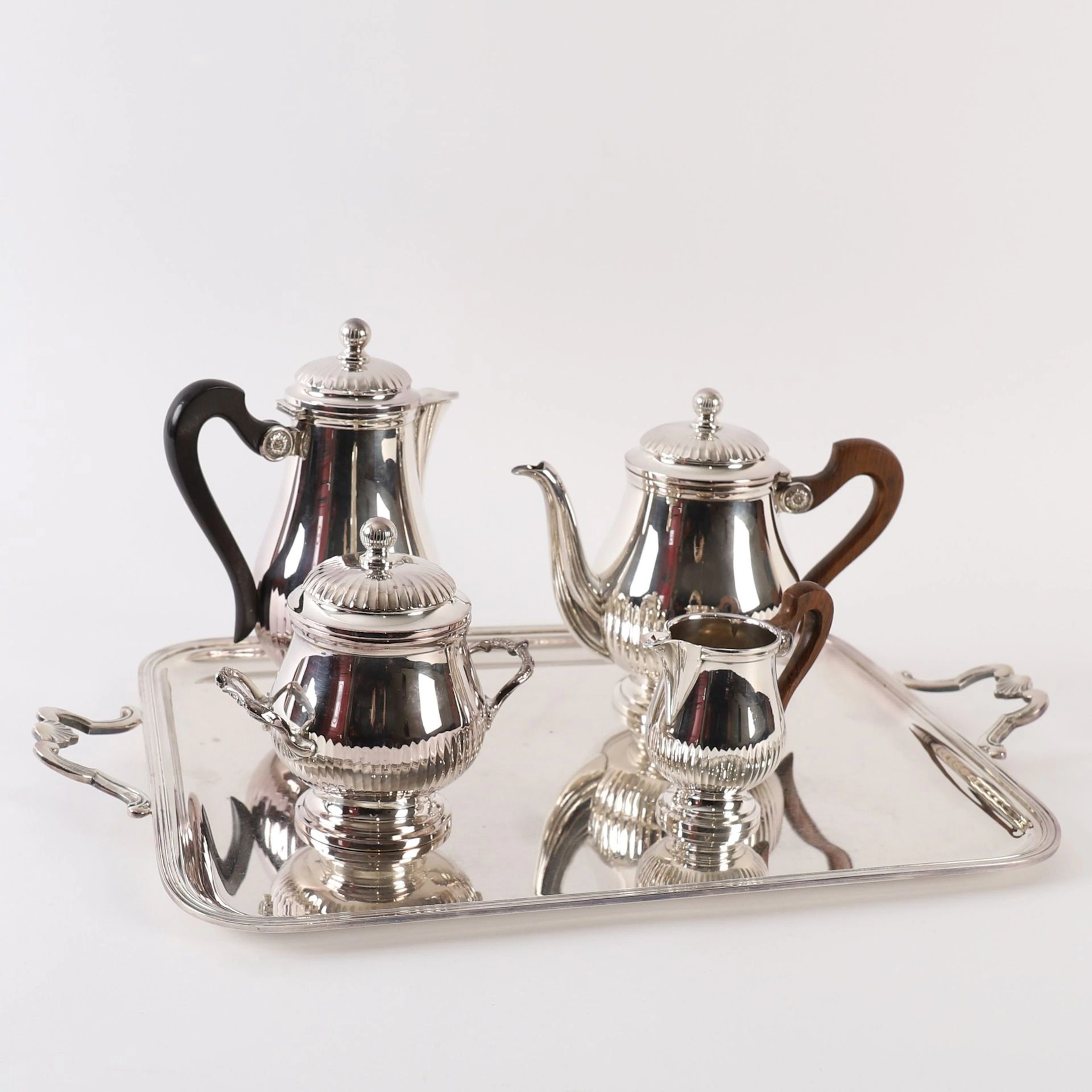 GALLIA COFFEE AND TEA SET FOR CHRISTOFLE. - Lot 129