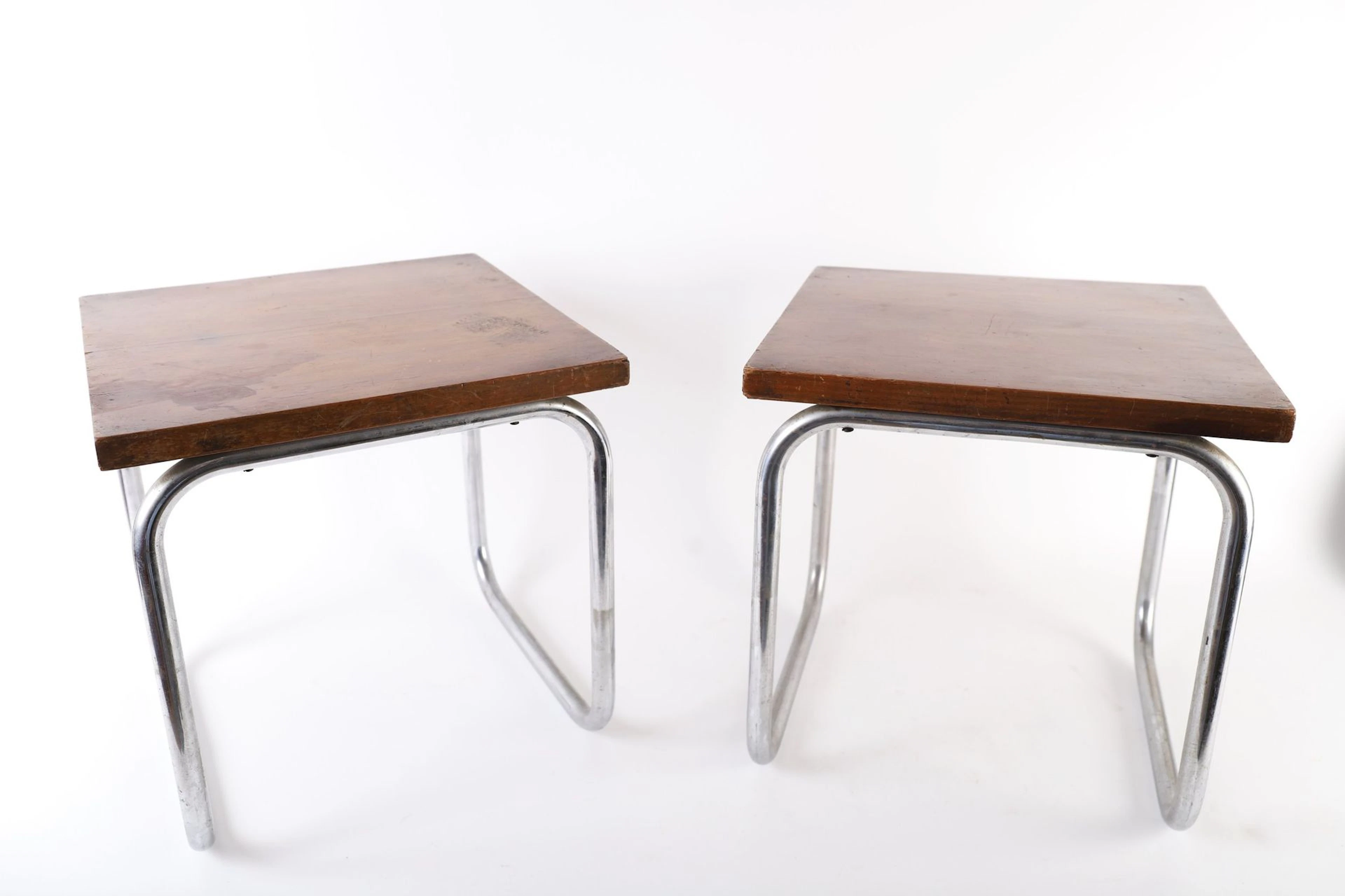 PAIR OF BAUHAUS STOOLS, in the style of Karl FOSTEL - SEN'S - Lot 178