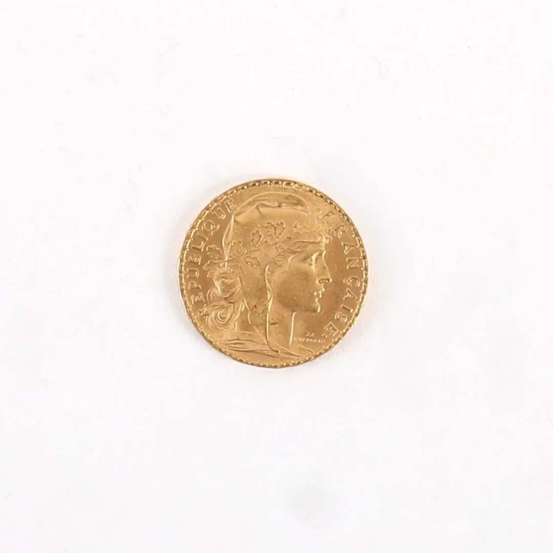 20-FRANC GOLD COIN WITH ROOSTER, 1906 - Lot 50