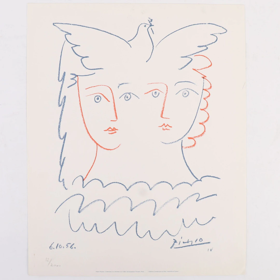 ARTWORK “TWO WOMEN WITH A DOVE” after Pablo PICASSO (1881–19 - Lot 174