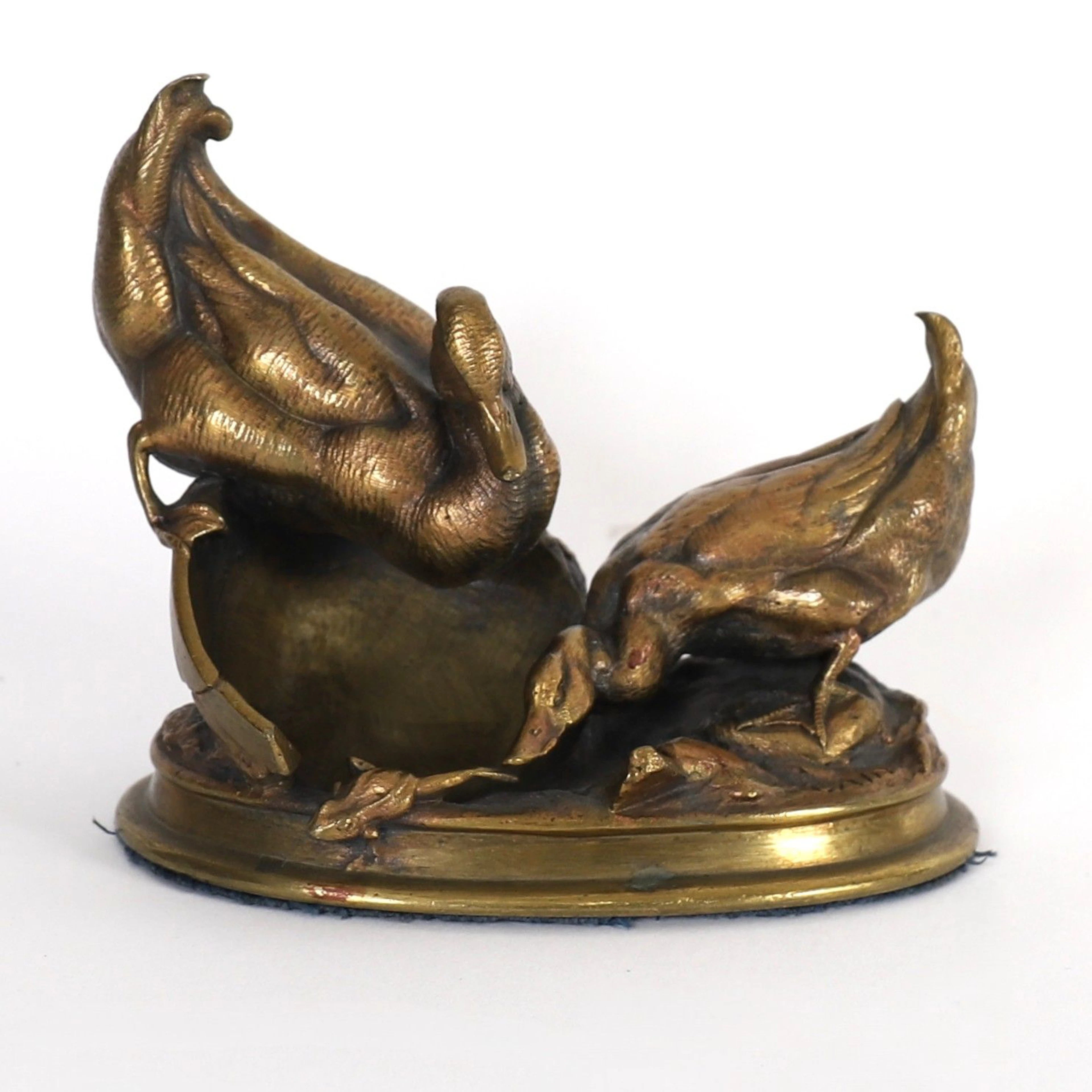 SCLPTURE "COUPLE OF DUCKS AND FROG" by Auguste CAIN (1821-18 - Lot 298