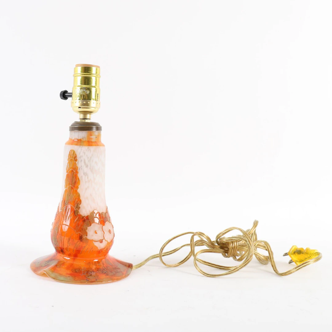 GLASS LAMP BASE BY LE VERRE FRANCAIS. - Lot 222
