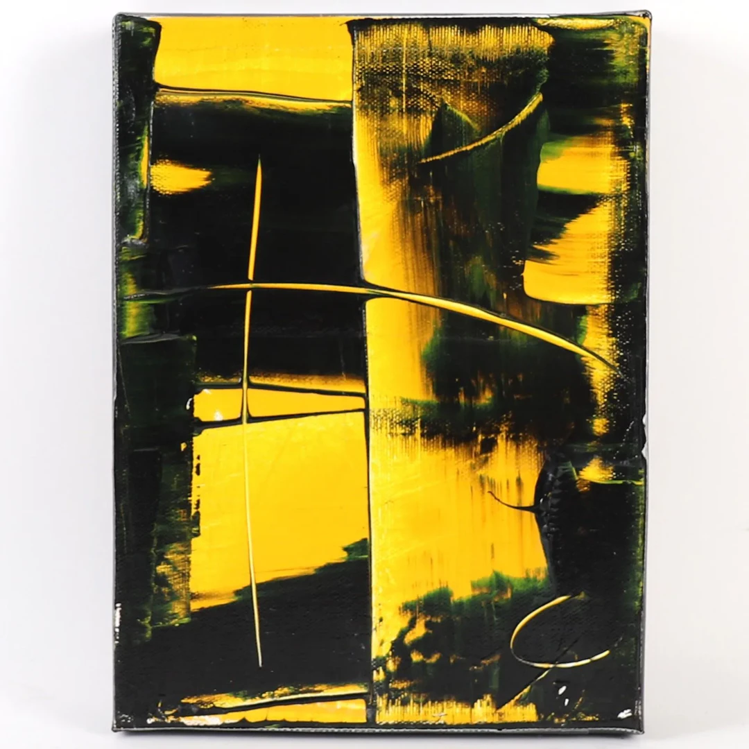 PAINTING "COMPOSITION JAUNE 1" by Marc LOISEAU (born in 1960 - Lot 177