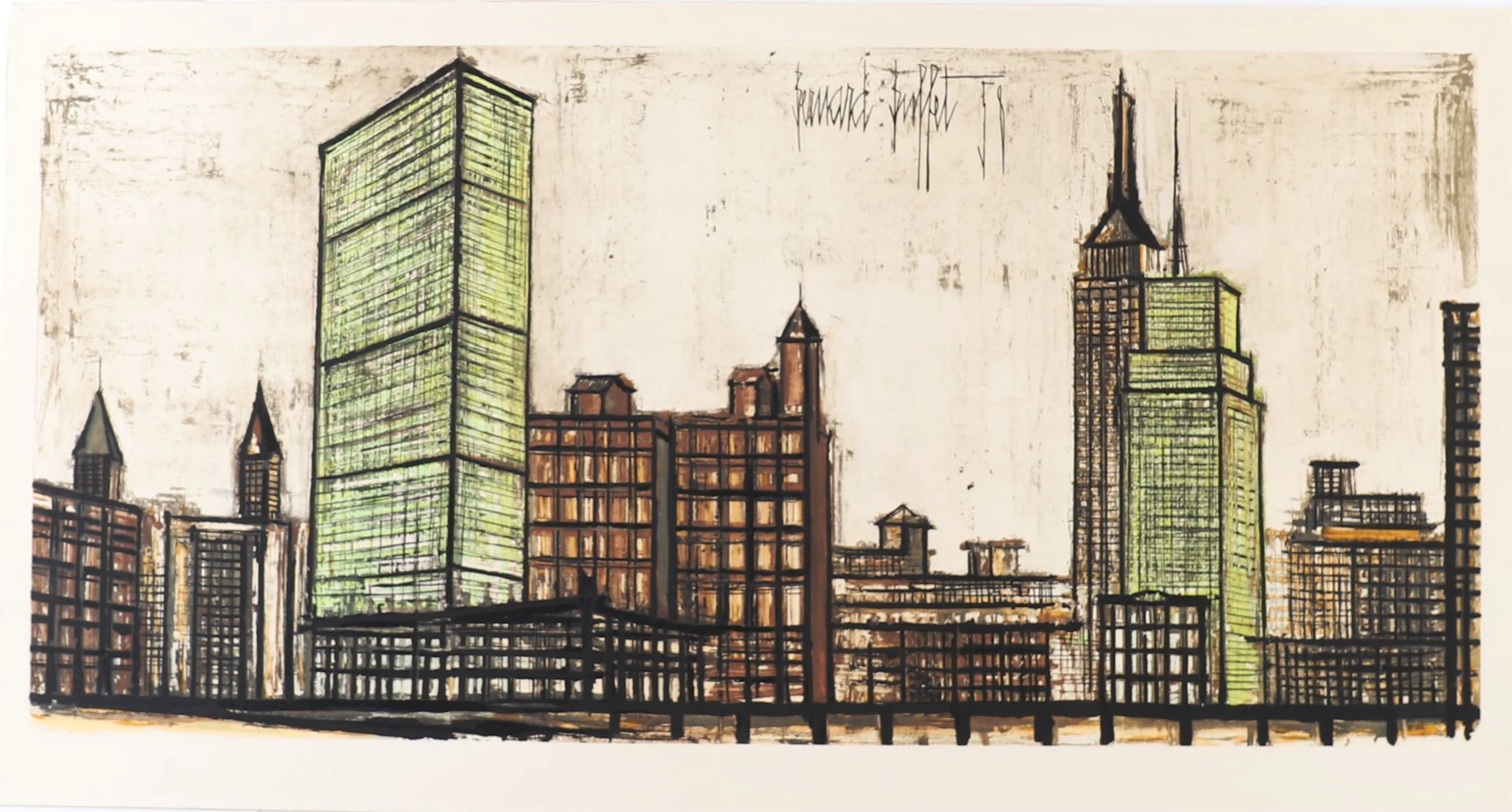 PAINTING "NEW YORK SKYLINE: UNITED NATIONS BUILDING" after B - Lot 311