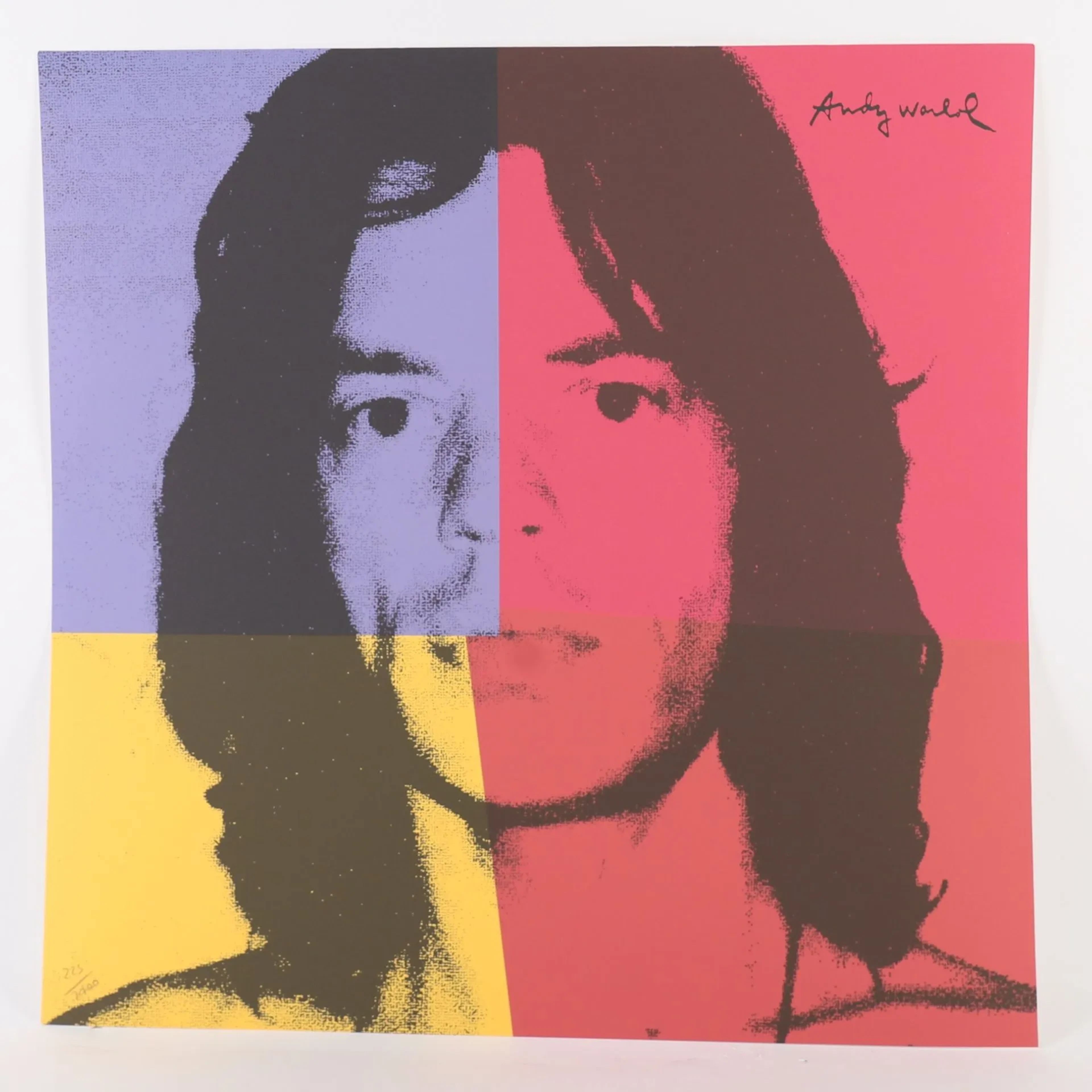 BASED ON A "MICK JAGGER" LITHOGRAPH BY Andy WARHOL (1928–198 - Lot 332