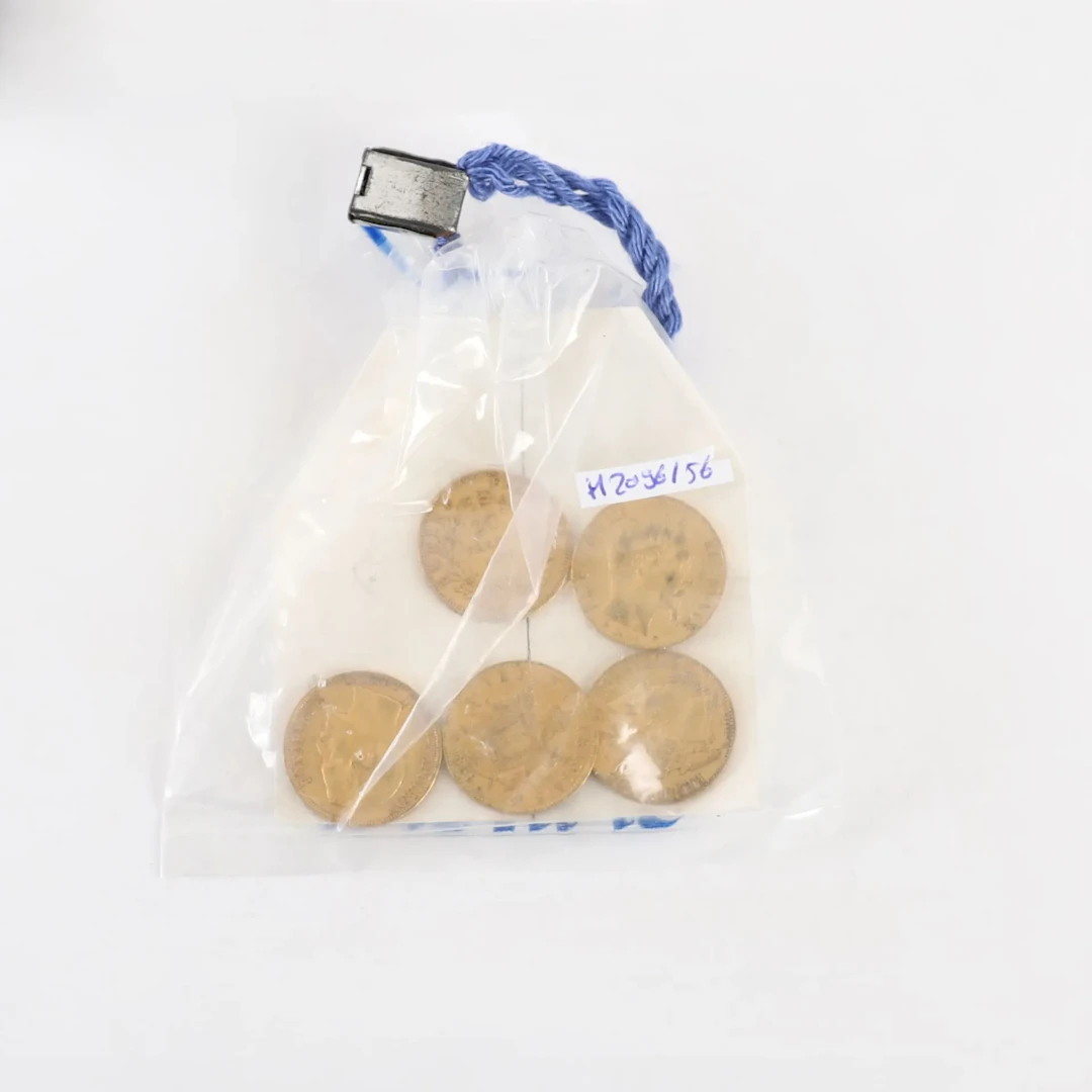 5 Napoleon III 20-franc gold coins, sealed - Lot 64