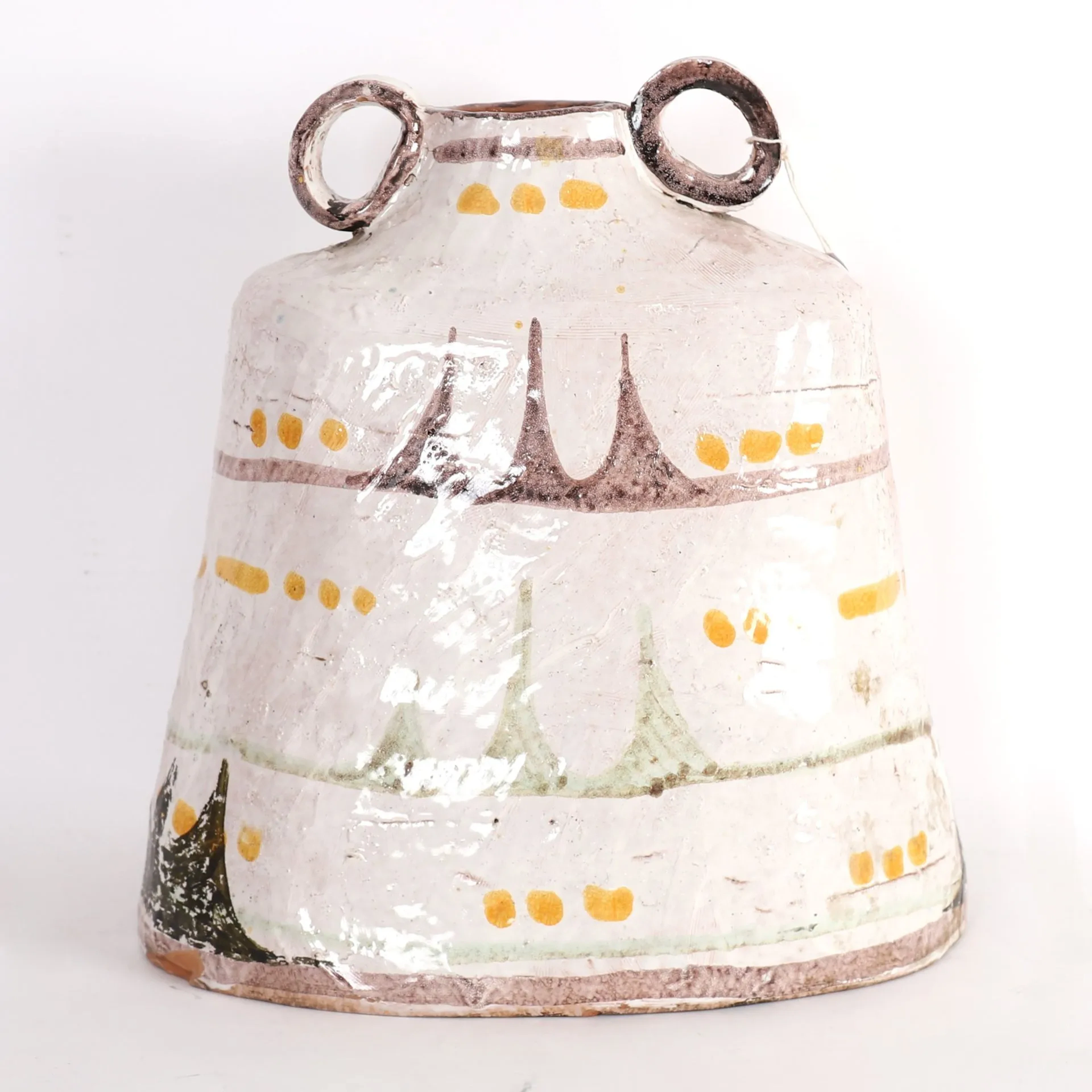 GLAZED EARTHENWARE JAR WITH SIDE HANDLES, CIRCA 1950 - Lot 79