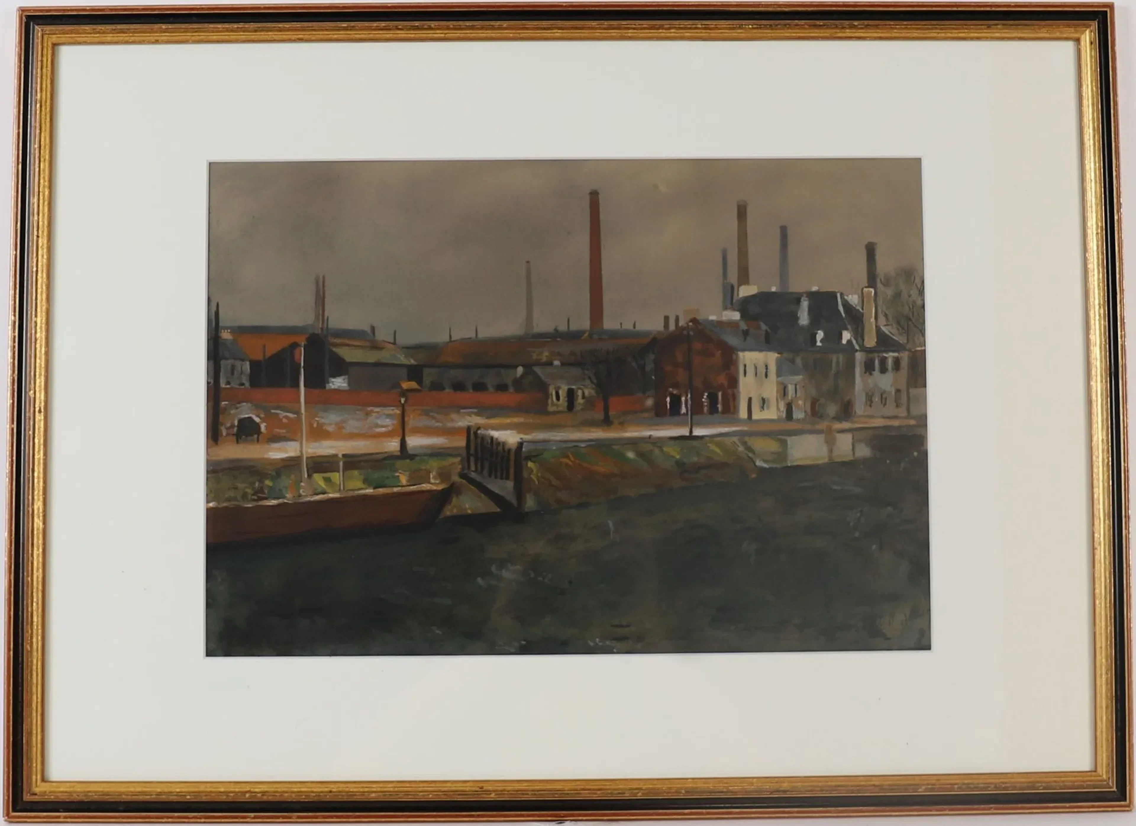 PAINTING "CANAL SAINT DENIS 1908" after UTRILLO, 20th centur - Lot 224