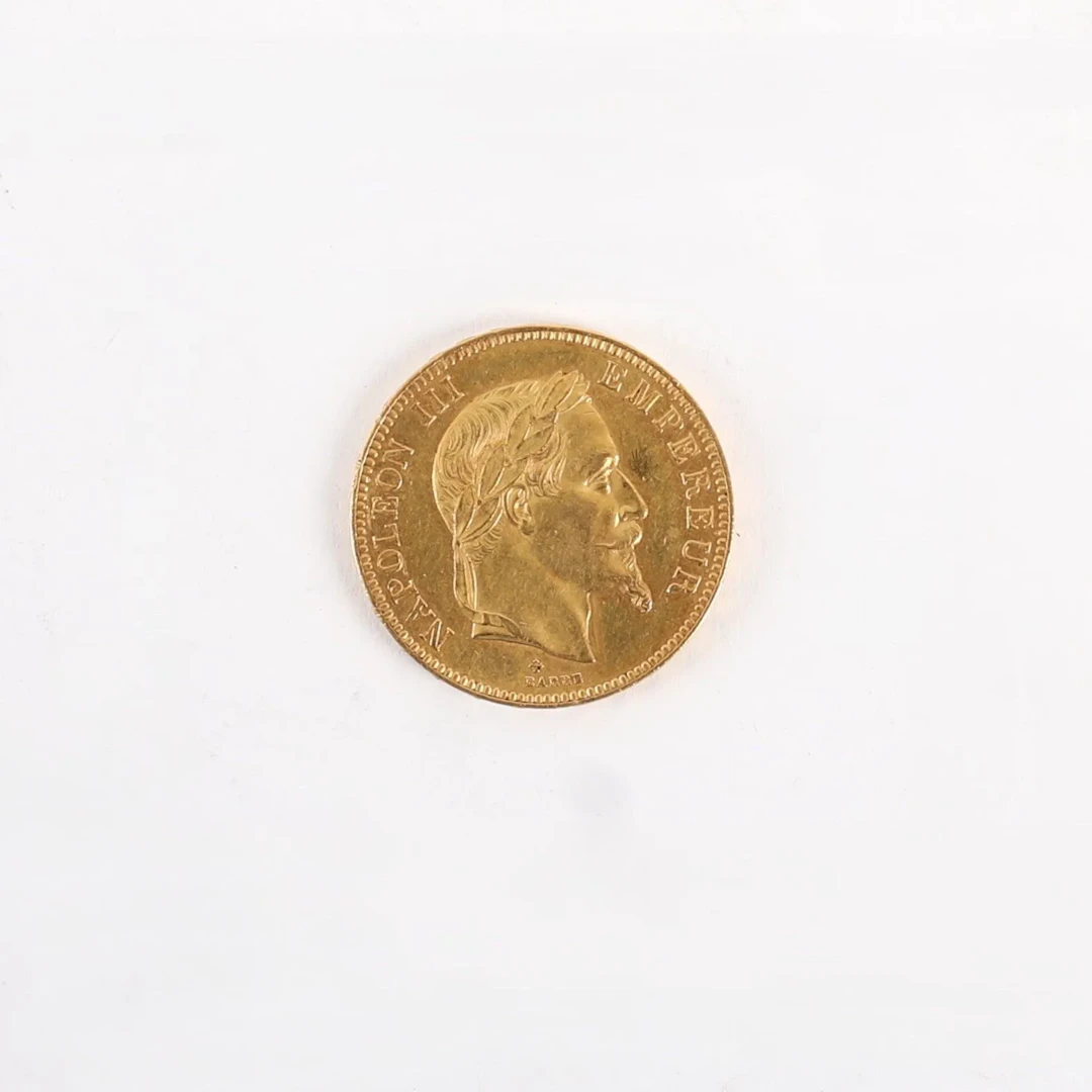 100 FRANCS NAPOLEON III LAUREL-CROWNED HEAD GOLD COIN, 1866 - Lot 78