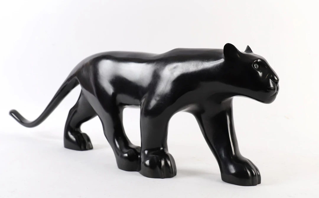 IMPORTANT ANIMAL BRONZE "WALKING BLACK PANTHER" by François - Lot 171