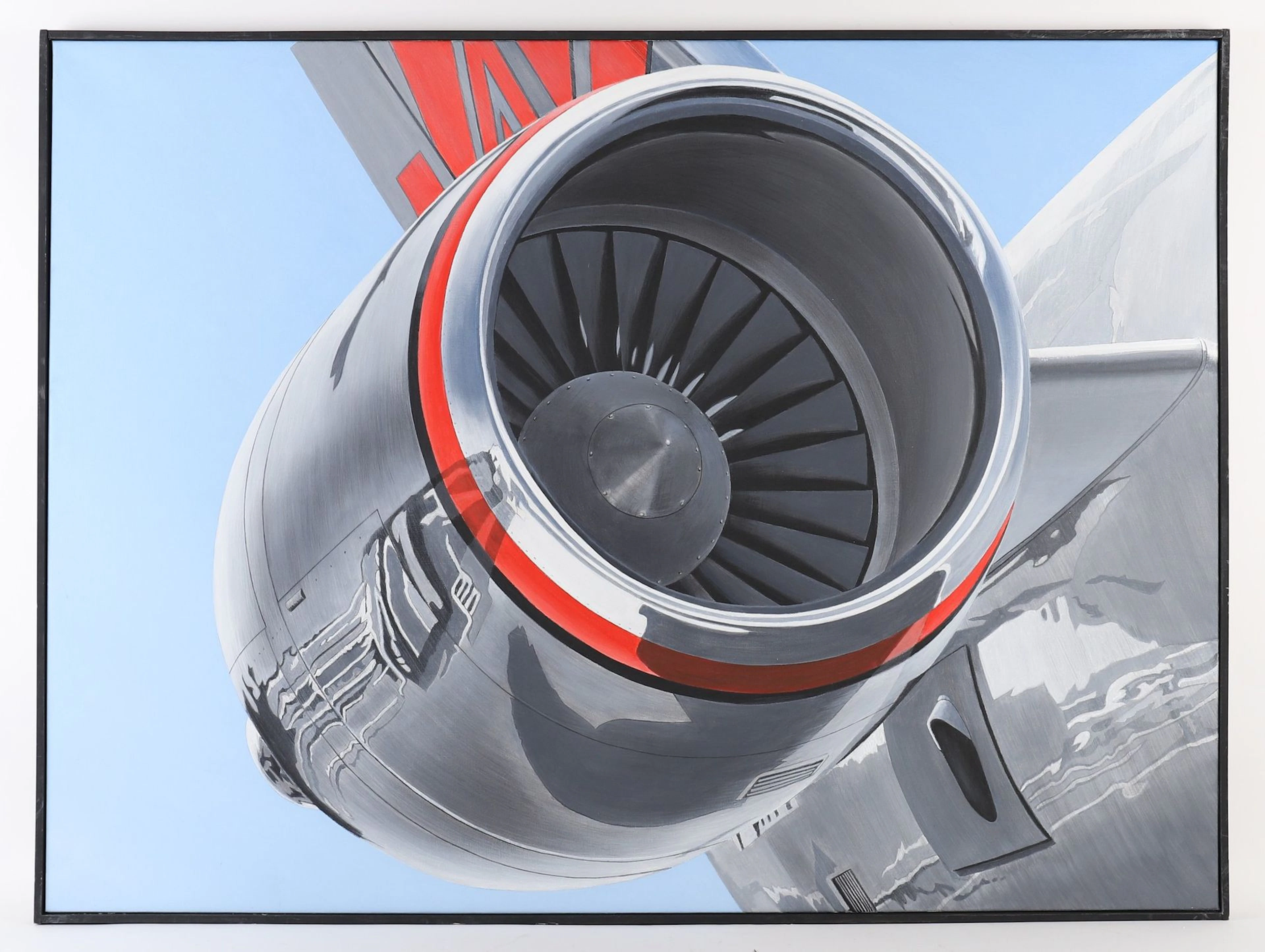 IMPORTANT PAINTING "AIRCRAFT REACTOR" by François BRICQ (193 - Lot 147