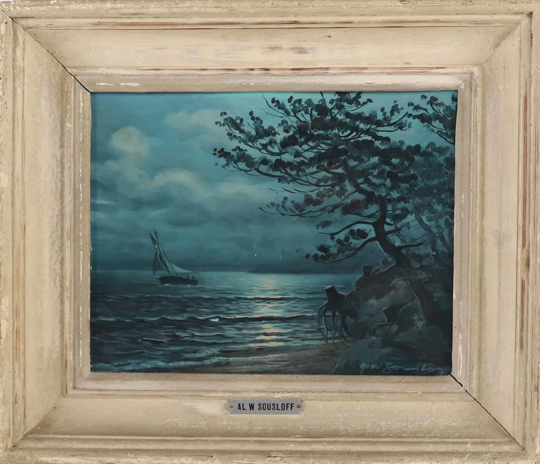 BEAUTIFUL PAINTING "FISHERMEN IN THE MOONLIGHT" by Alexandre - Lot 215