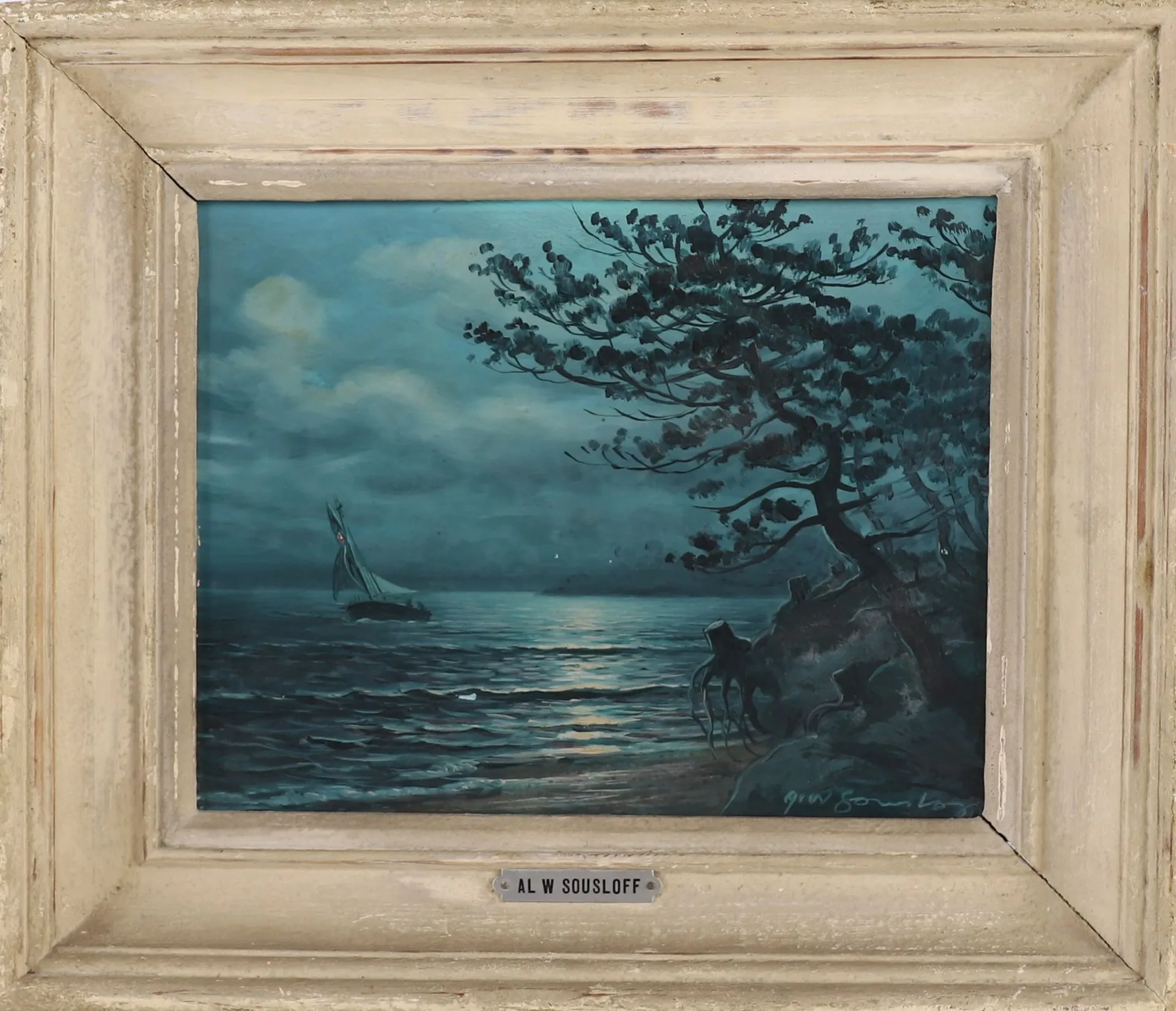 BEAUTIFUL PAINTING "FISHERMEN IN THE MOONLIGHT" by Alexandre - Lot 215