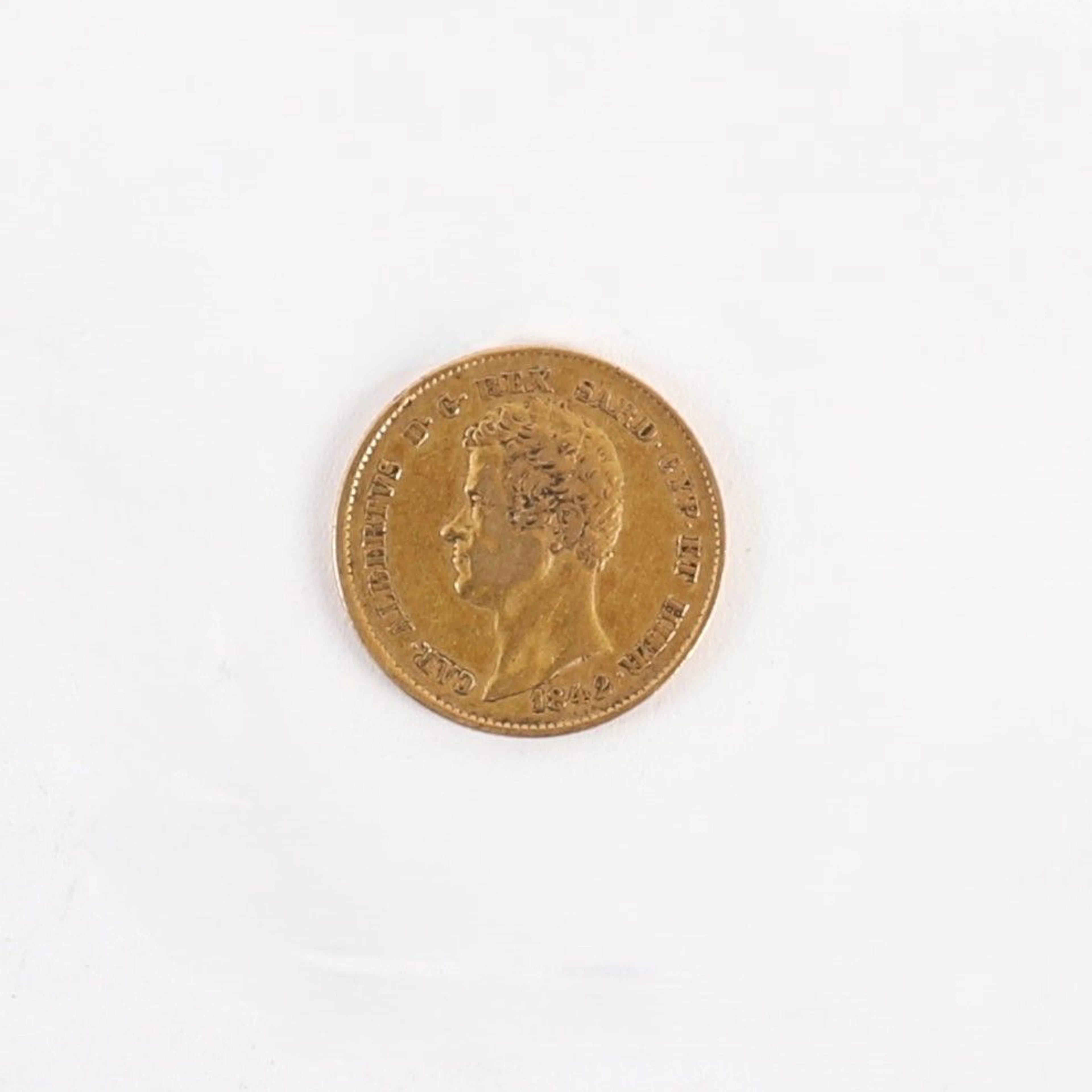 20 LIRES CHARLES-ALBERT GOLD COIN, 1842 - Lot 87