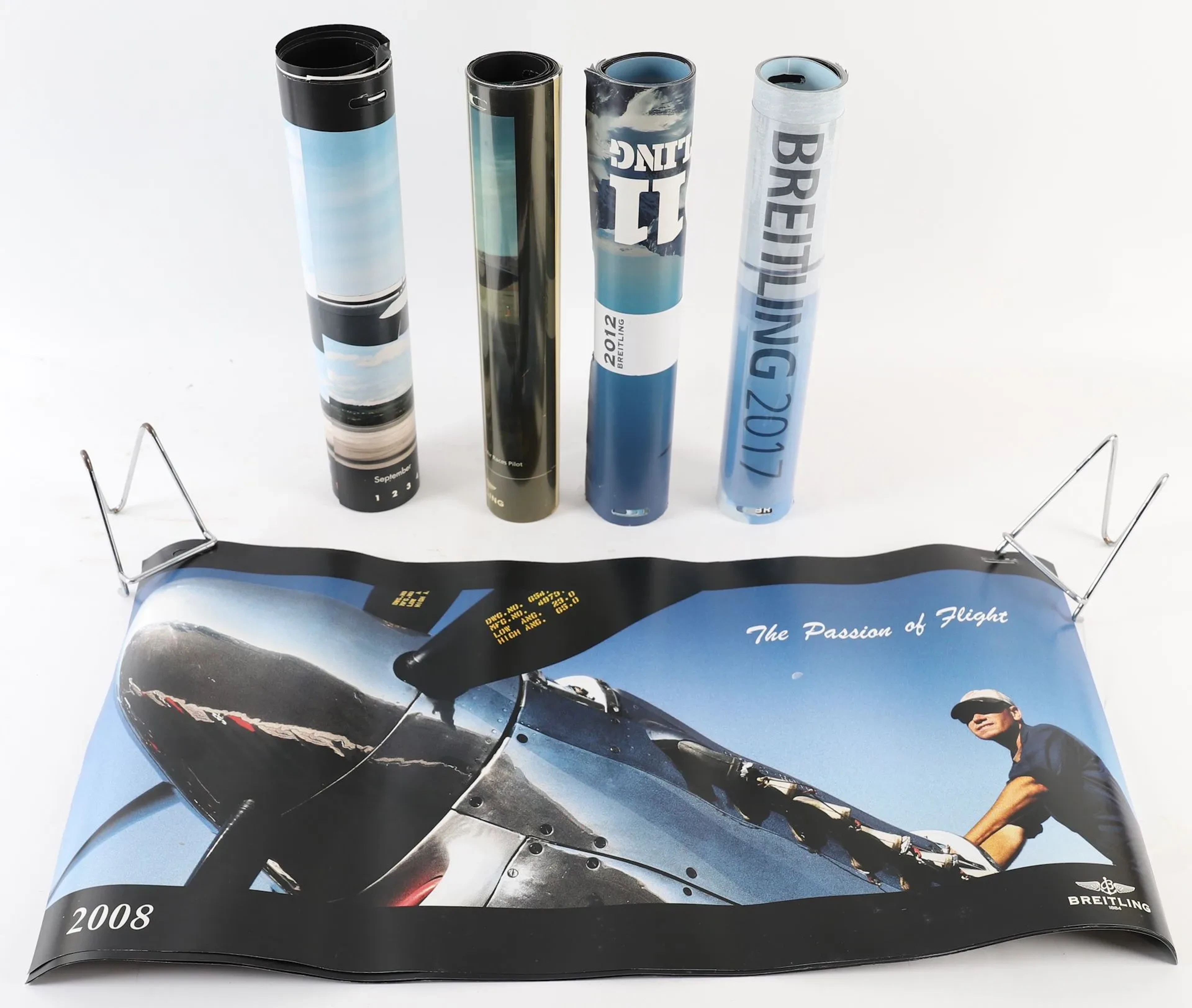 SET OF FIVE ORIGINAL BREITLING CALENDARS. - Lot 144