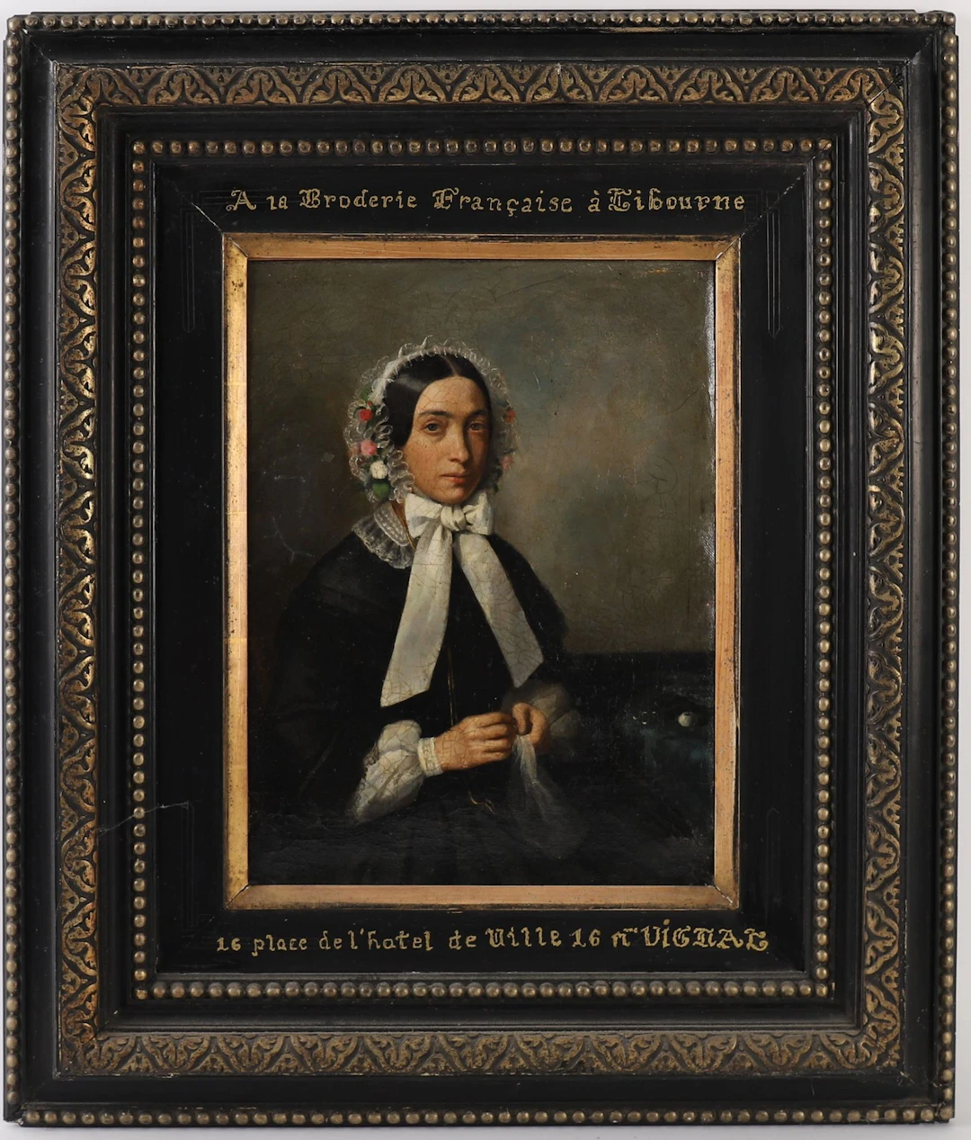 PAINTING "WOMAN WITH A LACE HEADDRESS" 19TH-CENTURY FRENCH S - Lot 217