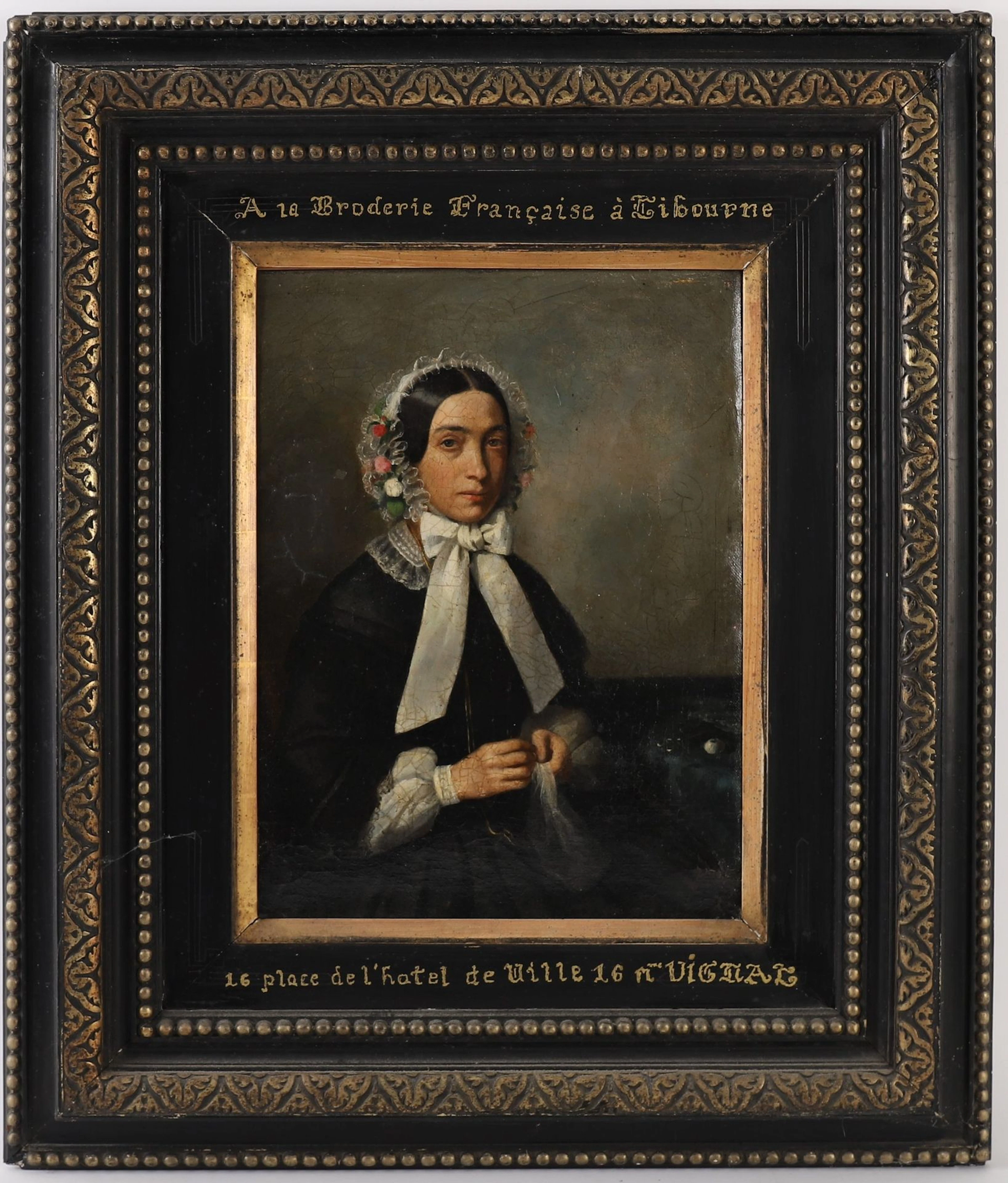 PAINTING "WOMAN WITH A LACE HEADDRESS" 19TH-CENTURY FRENCH S - Lot 217