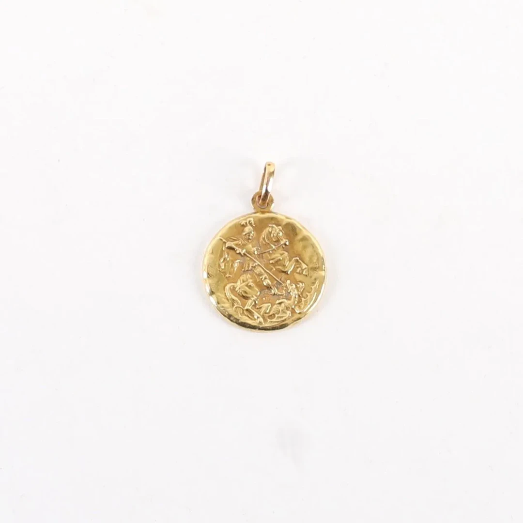SMALL "SAINT GEORGE, IN TEMPESTATE SECURITAS" MEDAL IN YELLO - Lot 15