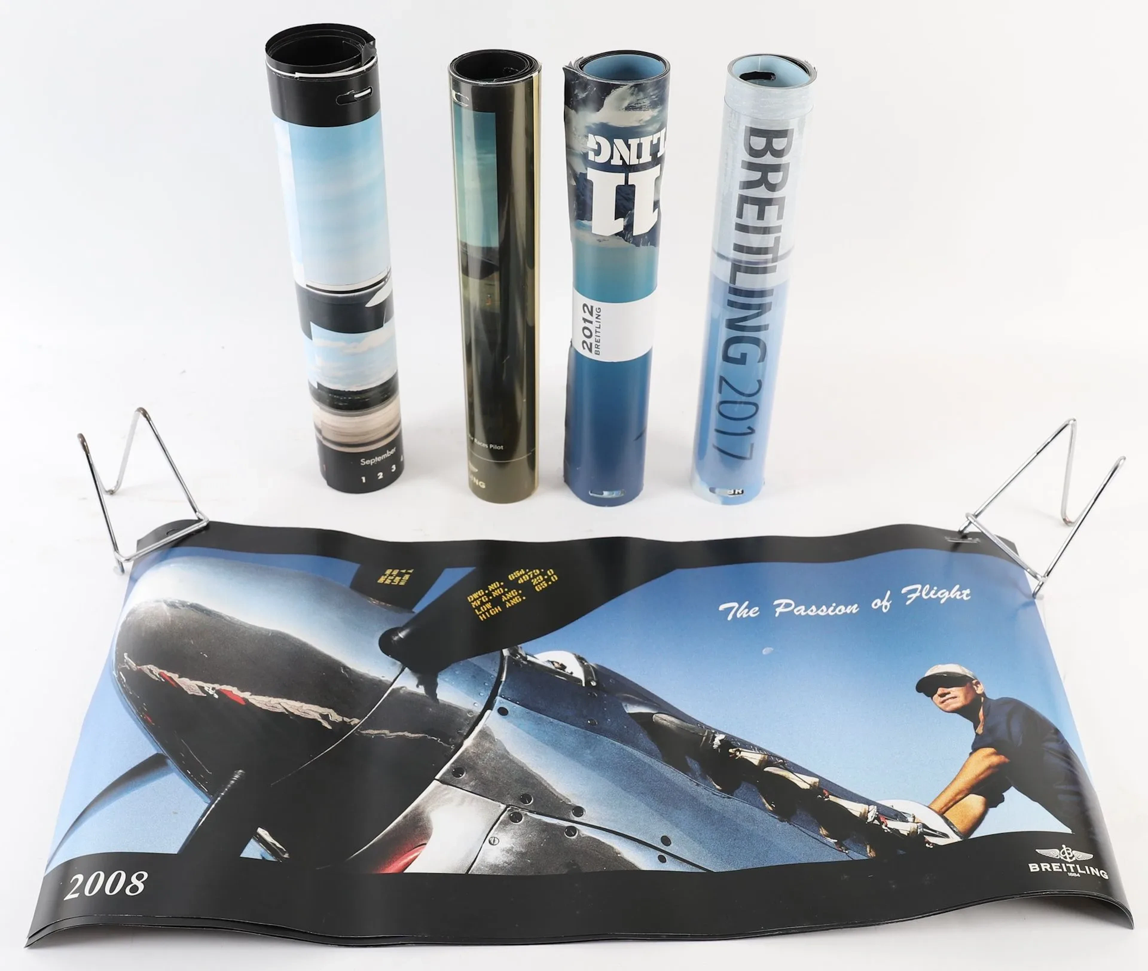 SET OF FIVE ORIGINAL BREITLING CALENDARS. - Lot 144